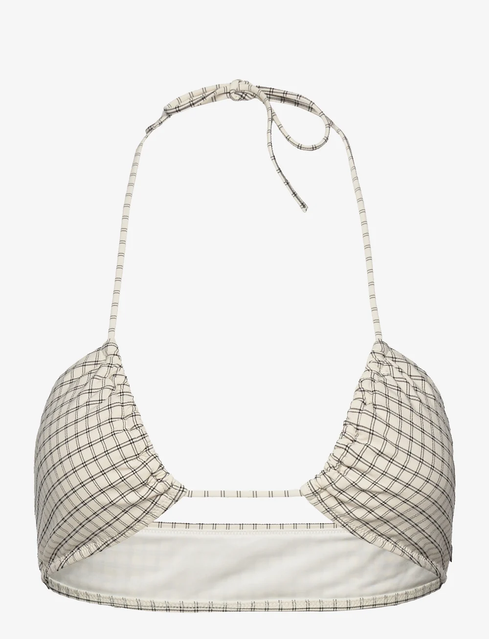 Tommy Hilfiger - HALTER BANDEAU RP - bandeau-bikinis - linear grid check ivory/black - 0