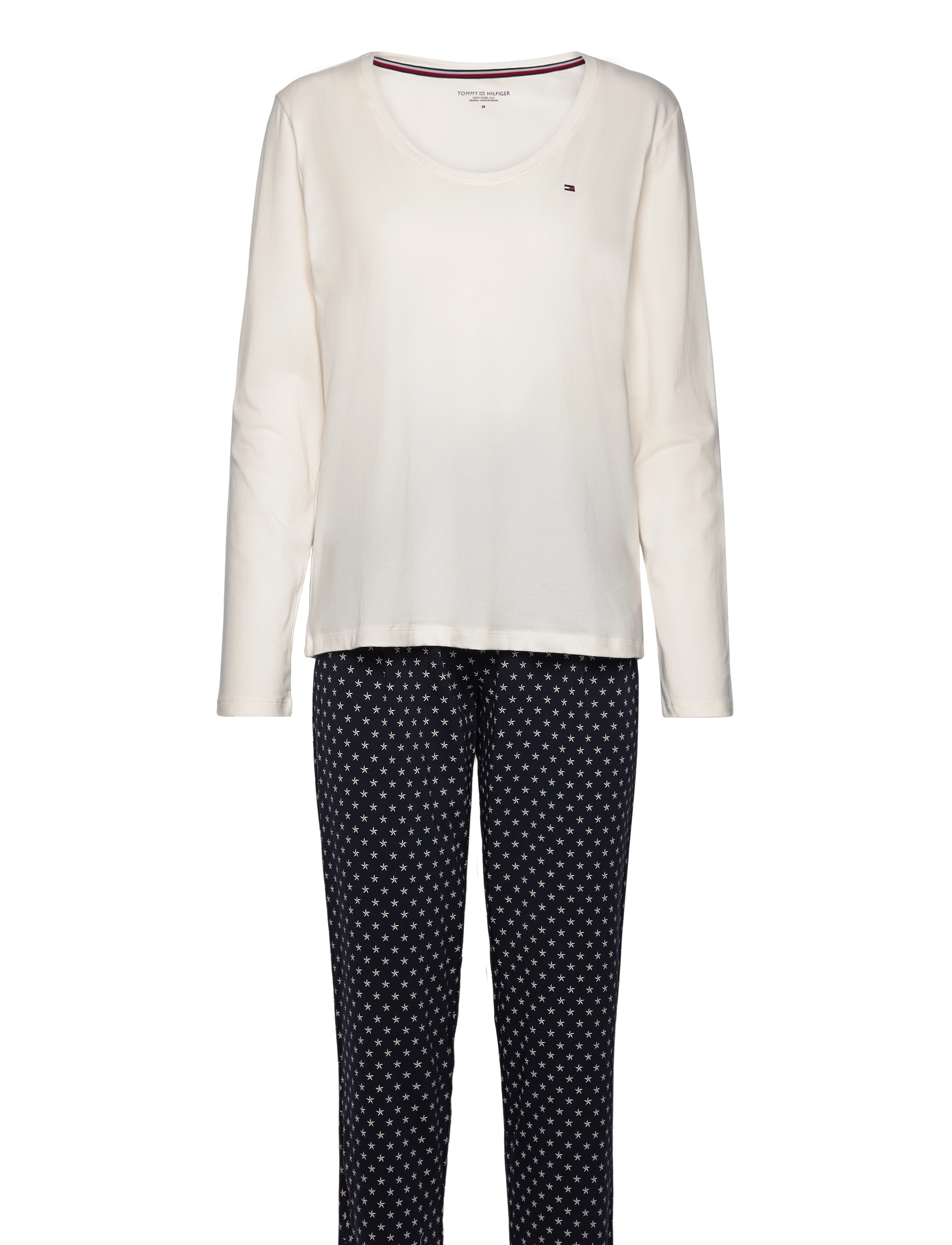 Tommy Hilfiger - LS JERSEY PJ SET - ancient white/star navy aop - 1