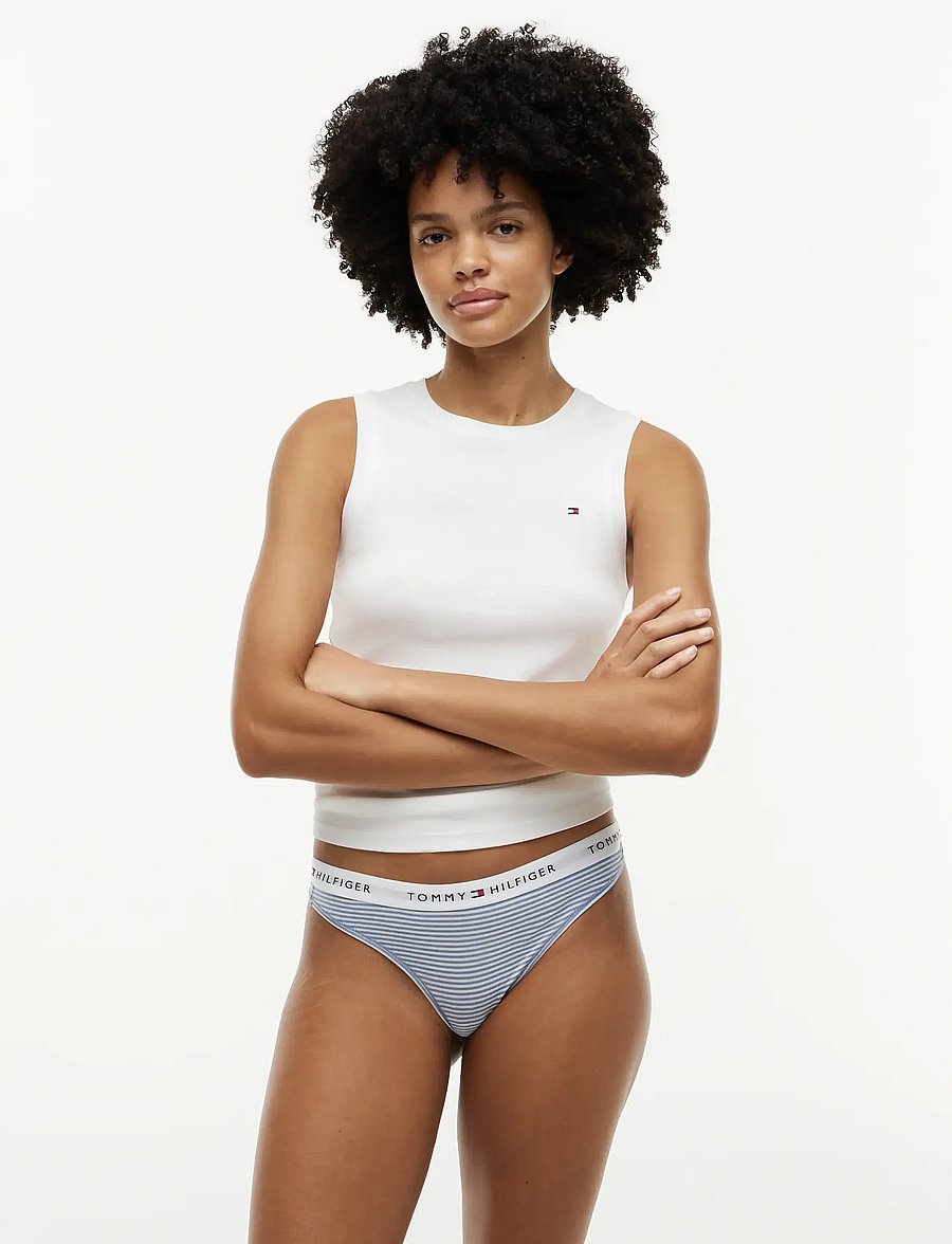 Tommy Hilfiger - 3 PACK THONG (EXT.SIZES) - stringid - classic pink mini stripe grey htr - 0