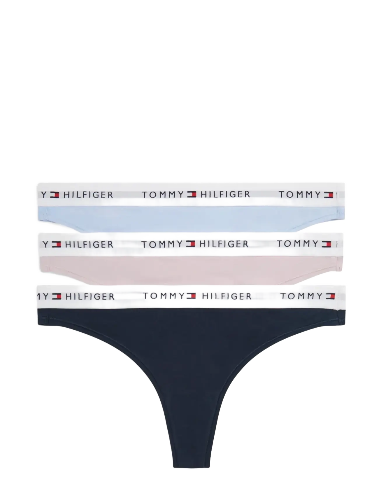 Tommy Hilfiger 3 PACK THONG - Ondergoed - NAVY BREEZY ORCHID SWEET BLUE / multi