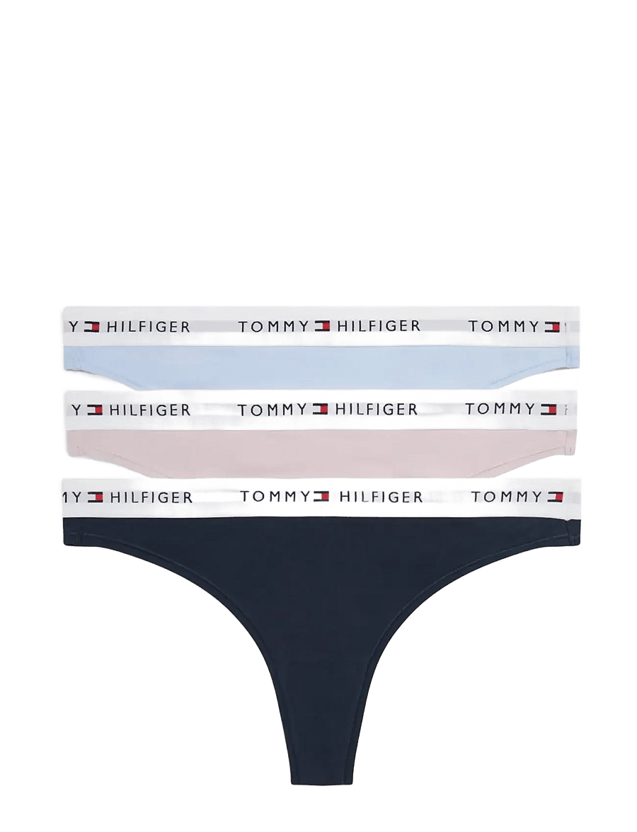 Tommy Hilfiger - 3 PACK THONG (EXT.SIZES) - stringid - navy breezy orchid sweet blue - 1