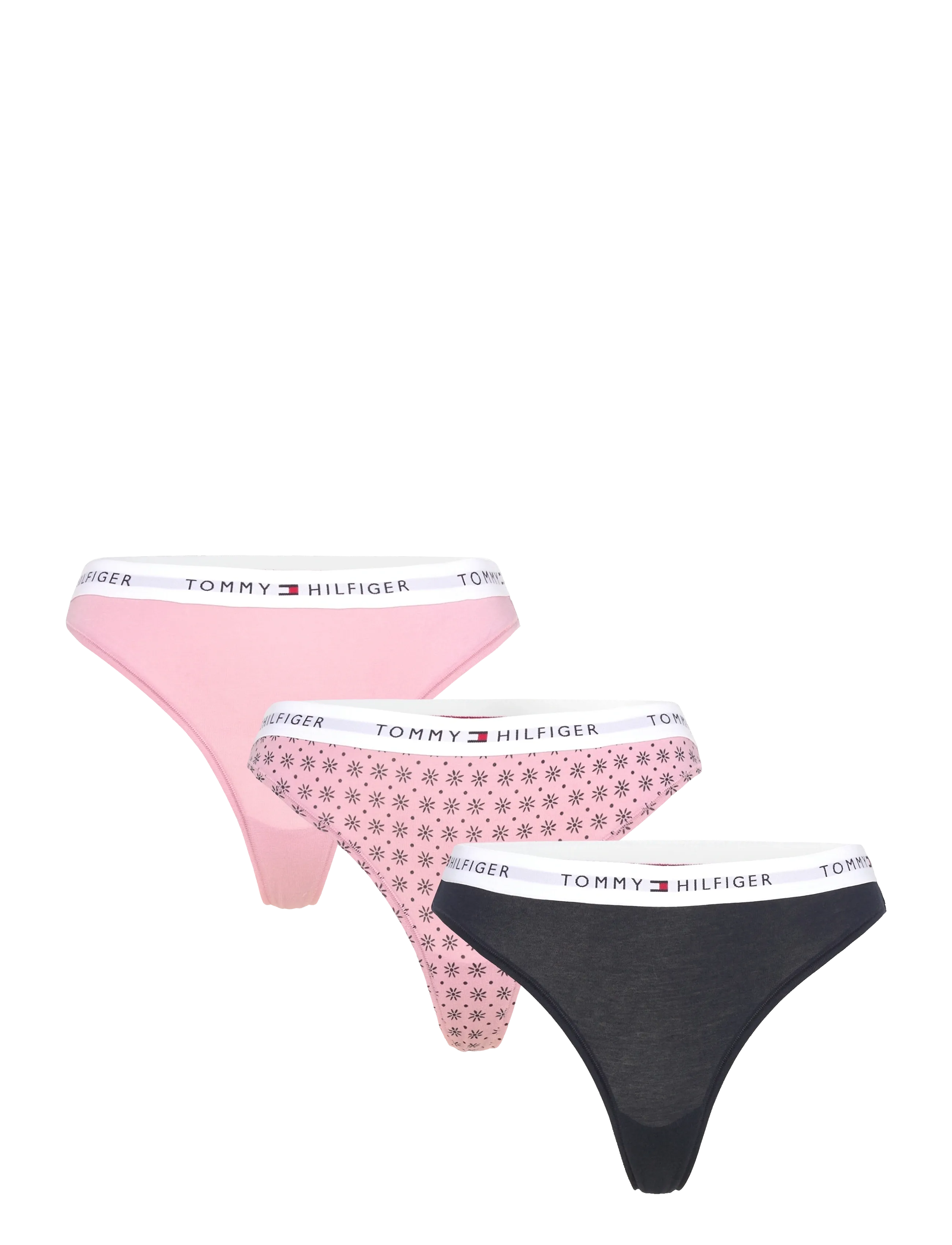 Tommy Hilfiger 3 PACK THONG - Uus - MYS ORC/DAISY/DES SKY / pink/rose