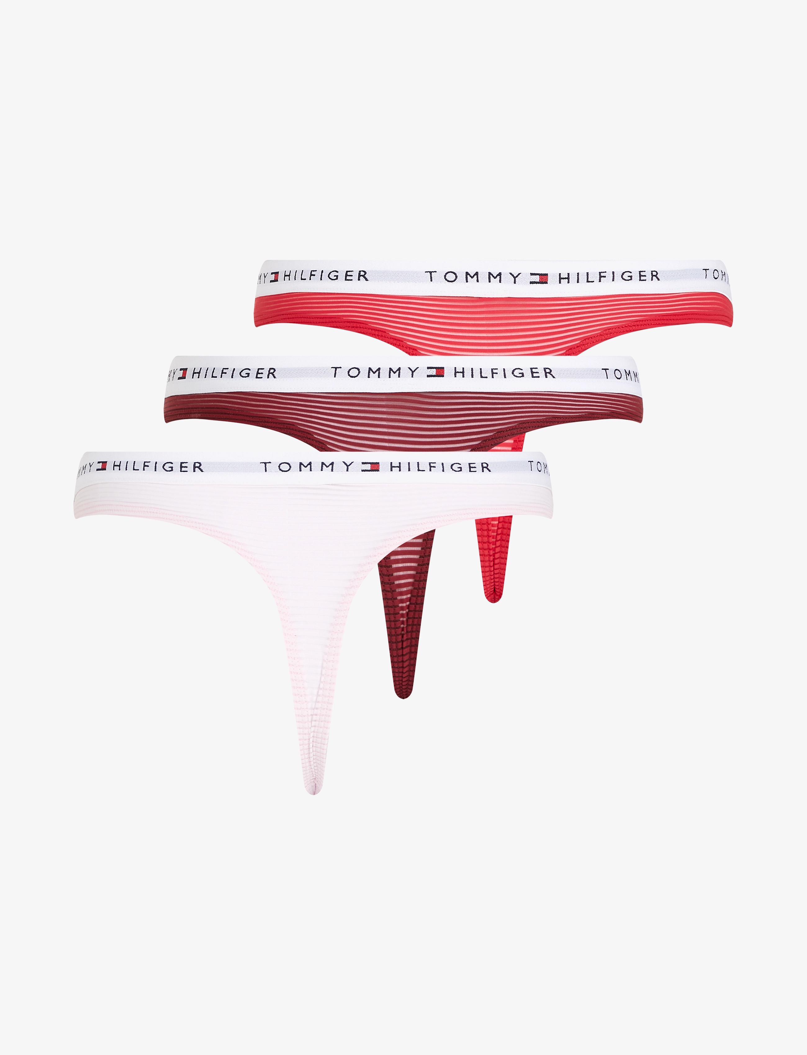 Tommy Hilfiger - 3 PACK MESH THONG - pearly pink/deep rouge/crimson - 5