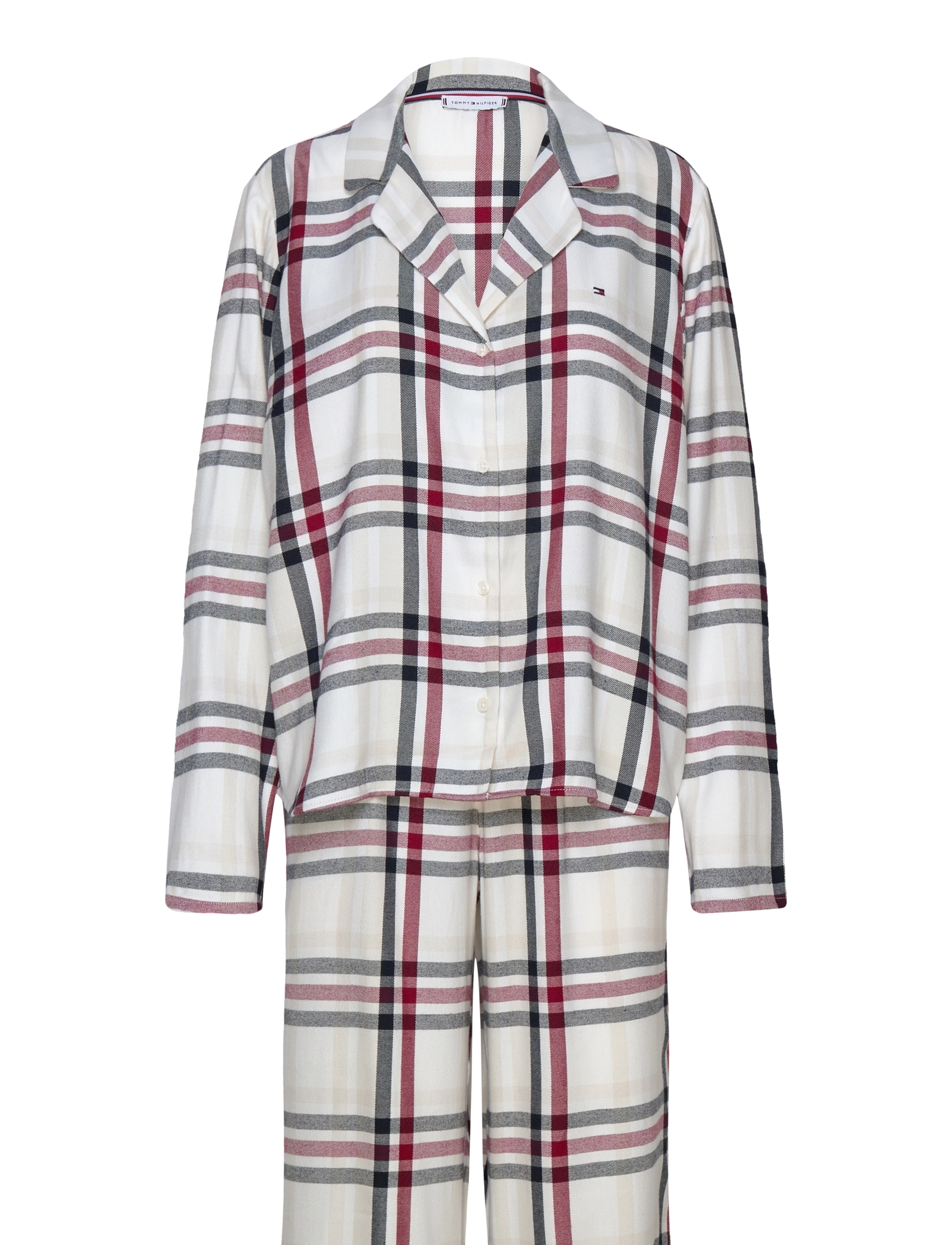 Tommy Hilfiger - GIFT FULL FLANNEL PJ SET&SLIPPER - heritage check ivory - 1
