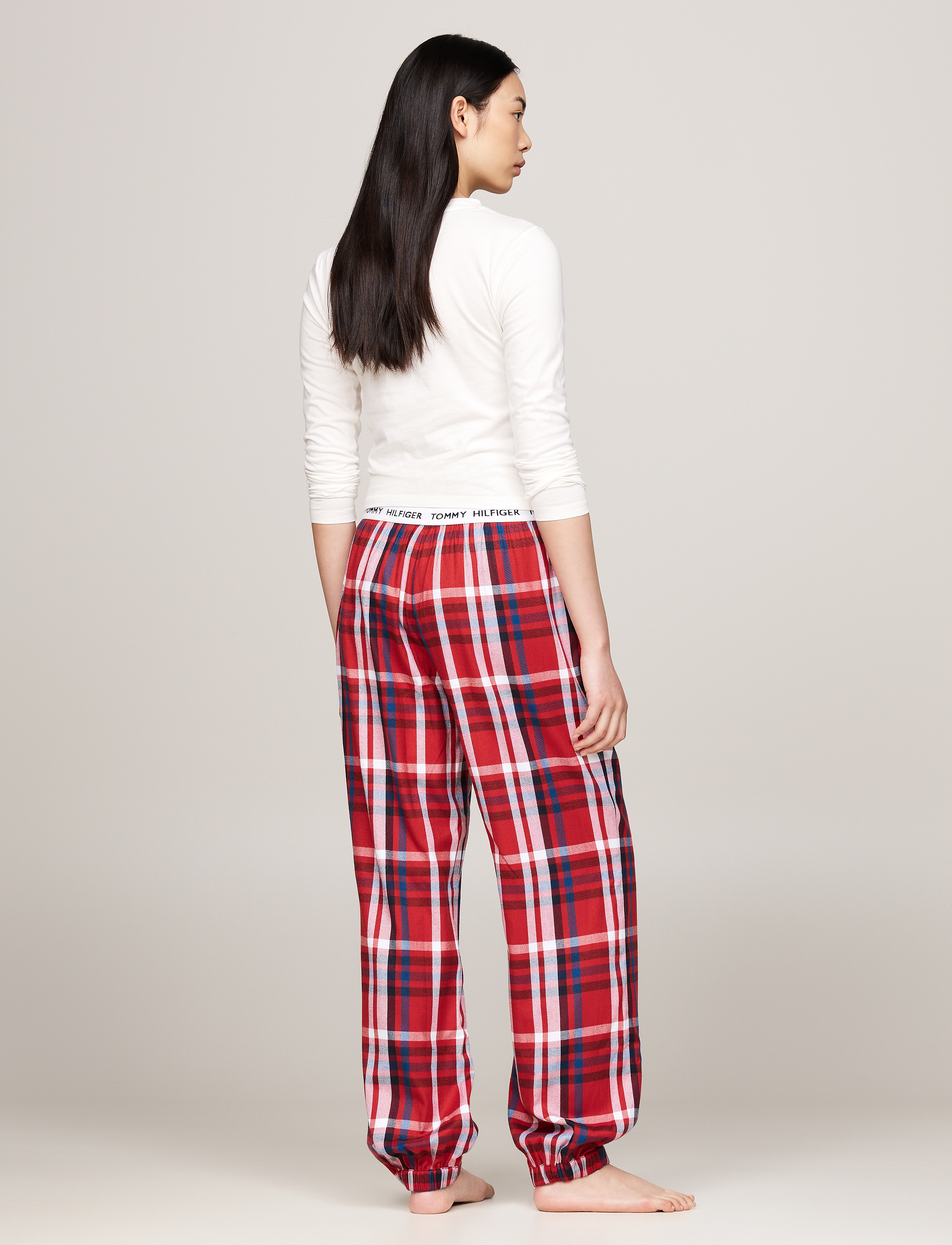 Tommy Hilfiger - FLANNEL CUFFED PANT - heritage plaid dark magma - 4