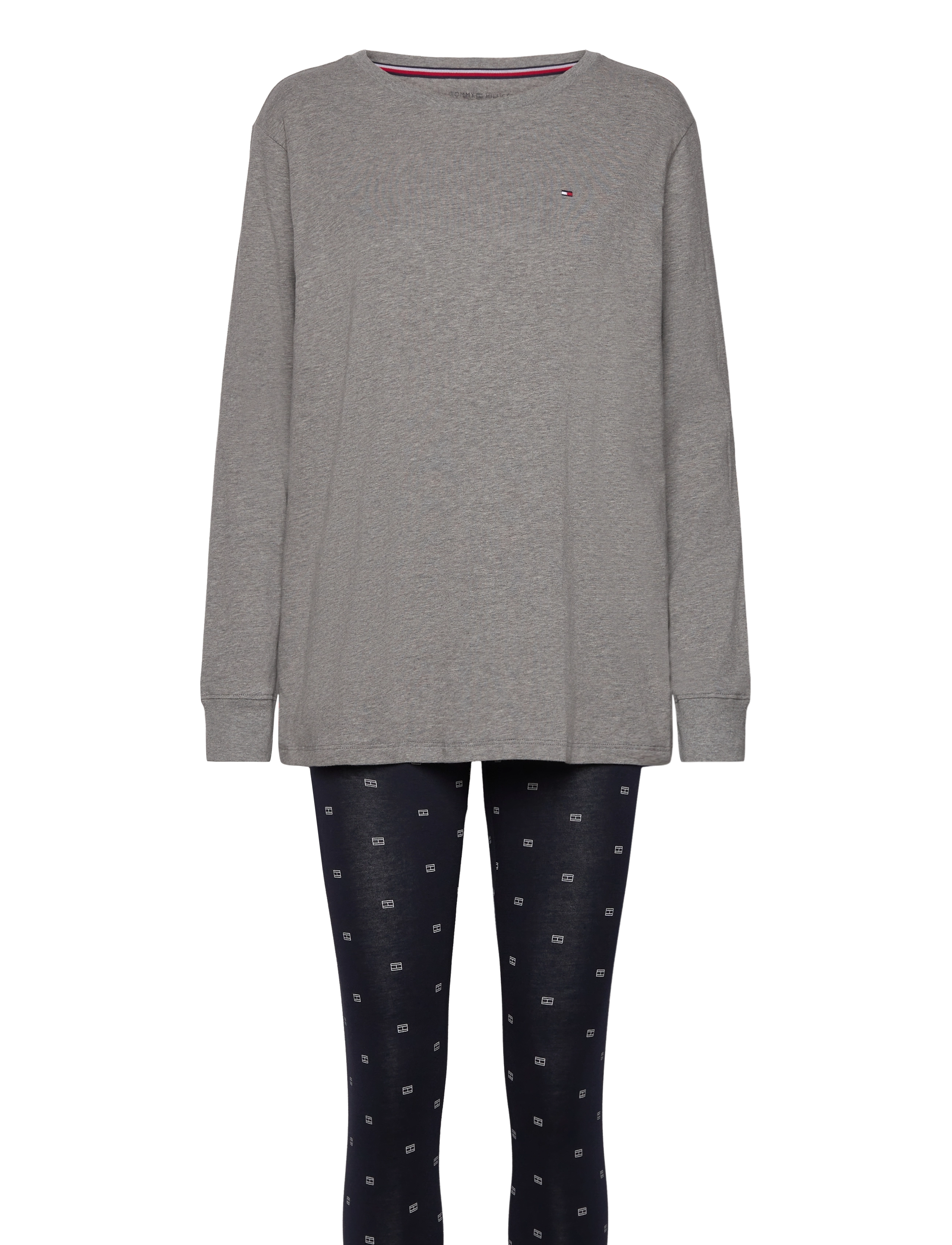 Tommy Hilfiger - GIFT LEGGING PJ SET W EYEMASK - mid grey ht / outline flag - 1