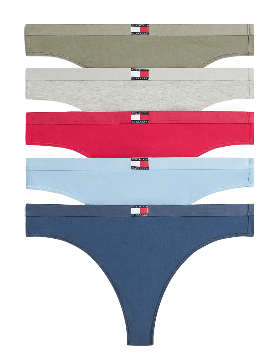 Tommy Hilfiger - 5 PACK THONG - stringtrosor - v pink l blue a sea g htr u sage - 1