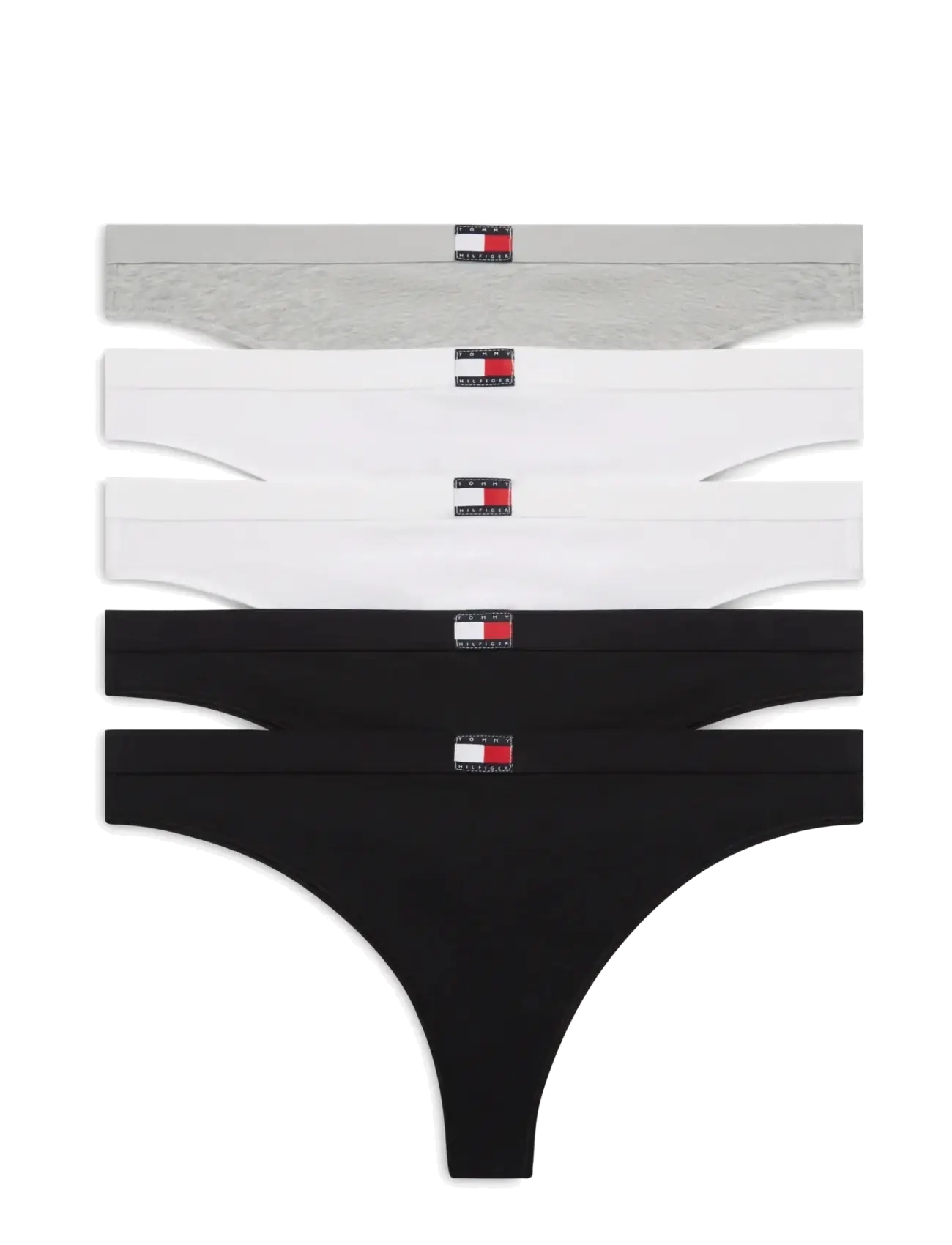 Tommy Hilfiger 5 PACK THONG - Trusser - GREY WHITE WHITE BLACK BLACK / grey
