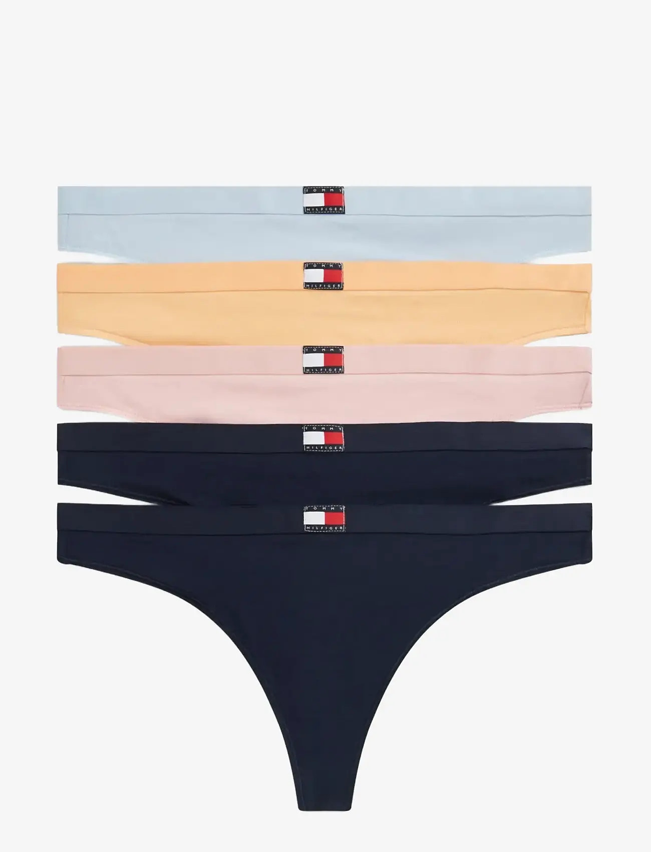 Tommy Hilfiger - 5 PACK THONG - stringid - b blue cab org navy navy rose - 1