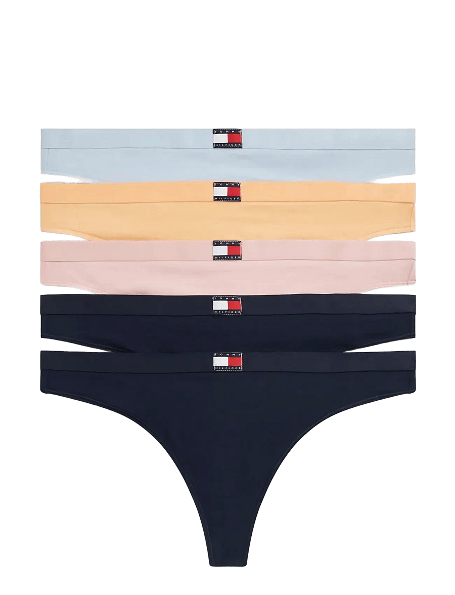 Tommy Hilfiger - 5 PACK THONG - tangas - b blue cab org navy navy rose - 1