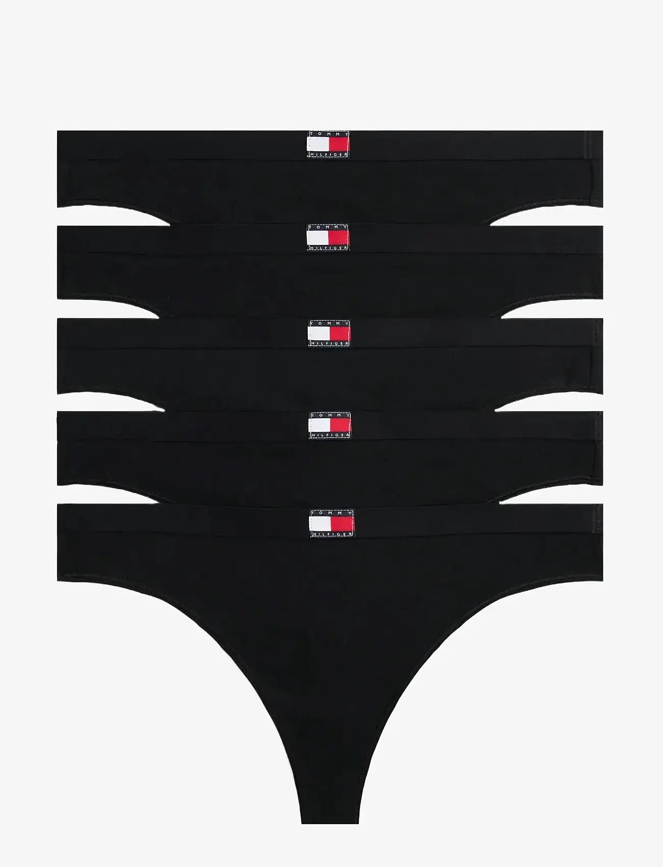 Tommy Hilfiger - 5 PACK THONG - stringtrusser - black black black black black - 0