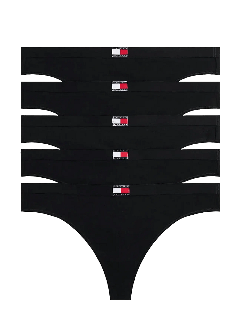 Tommy Hilfiger - 5 PACK THONG - thongs - black black black black black - 0