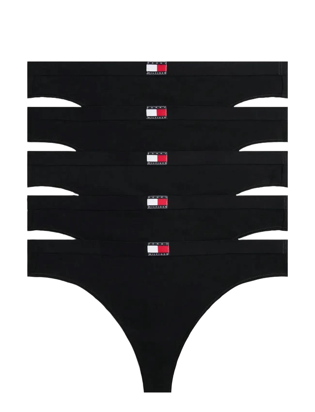 Tommy Hilfiger 5 PACK THONG - String - BLACK BLACK BLACK BLACK BLACK / black