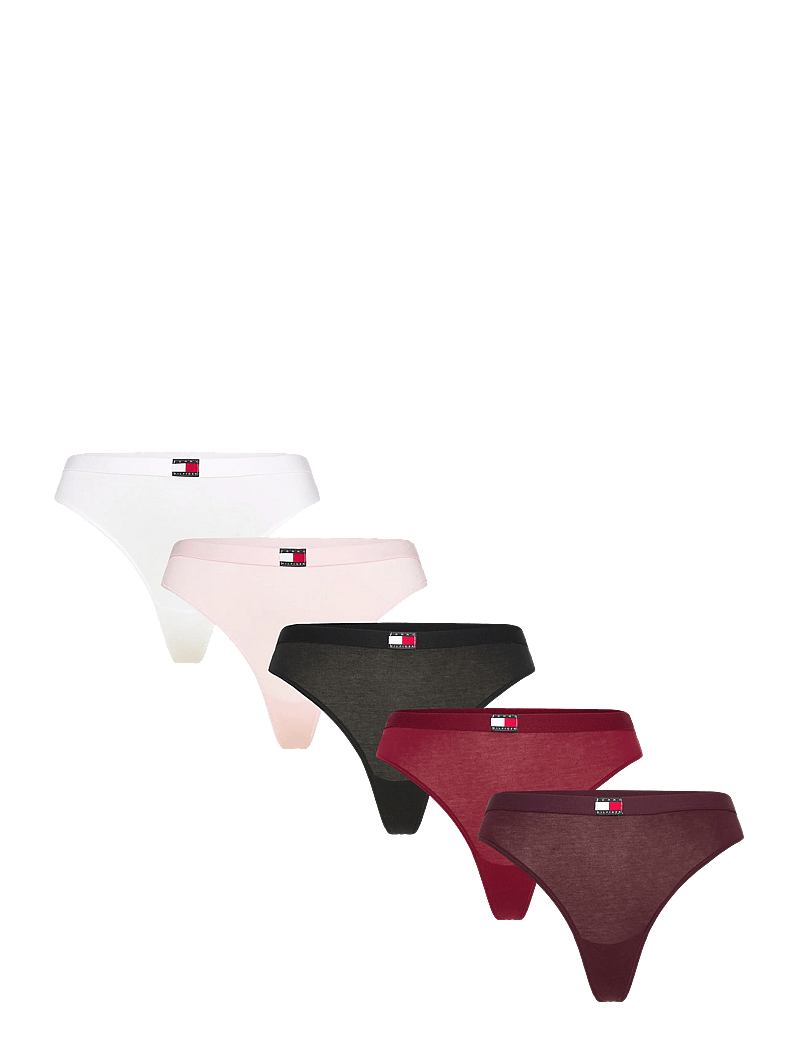 Tommy Hilfiger - 5 PACK THONG - stringtrusser - rouge pink white burg black - 1
