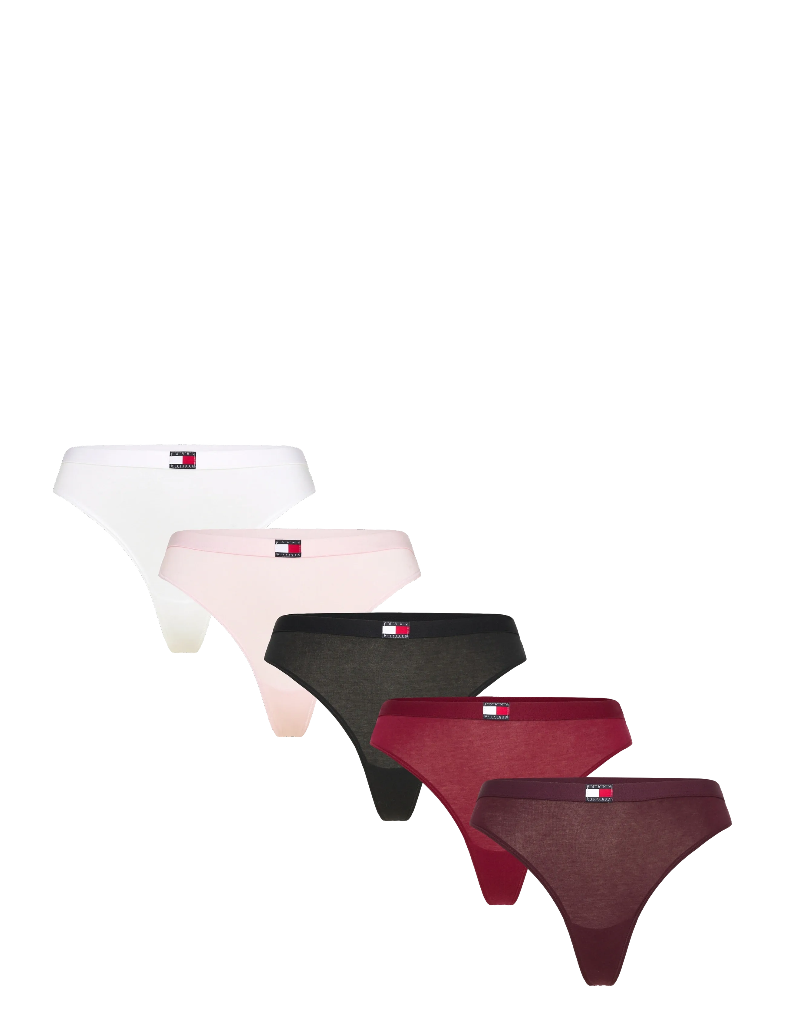 Tommy Hilfiger 5 PACK THONG - String - ROUGE/PINK/WHITE/BURG/BLACK / burgundy