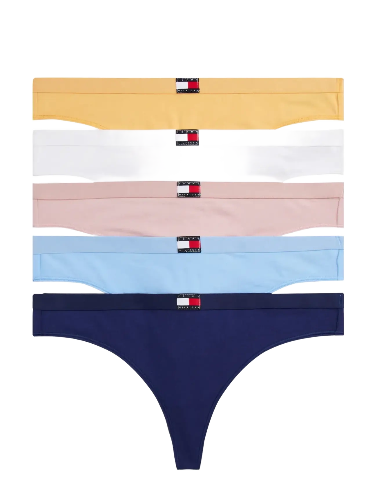 Tommy Hilfiger 5 PACK THONG - Stringtrusser - BLUE VAL PINK WHITE PREP BLUE / yellow