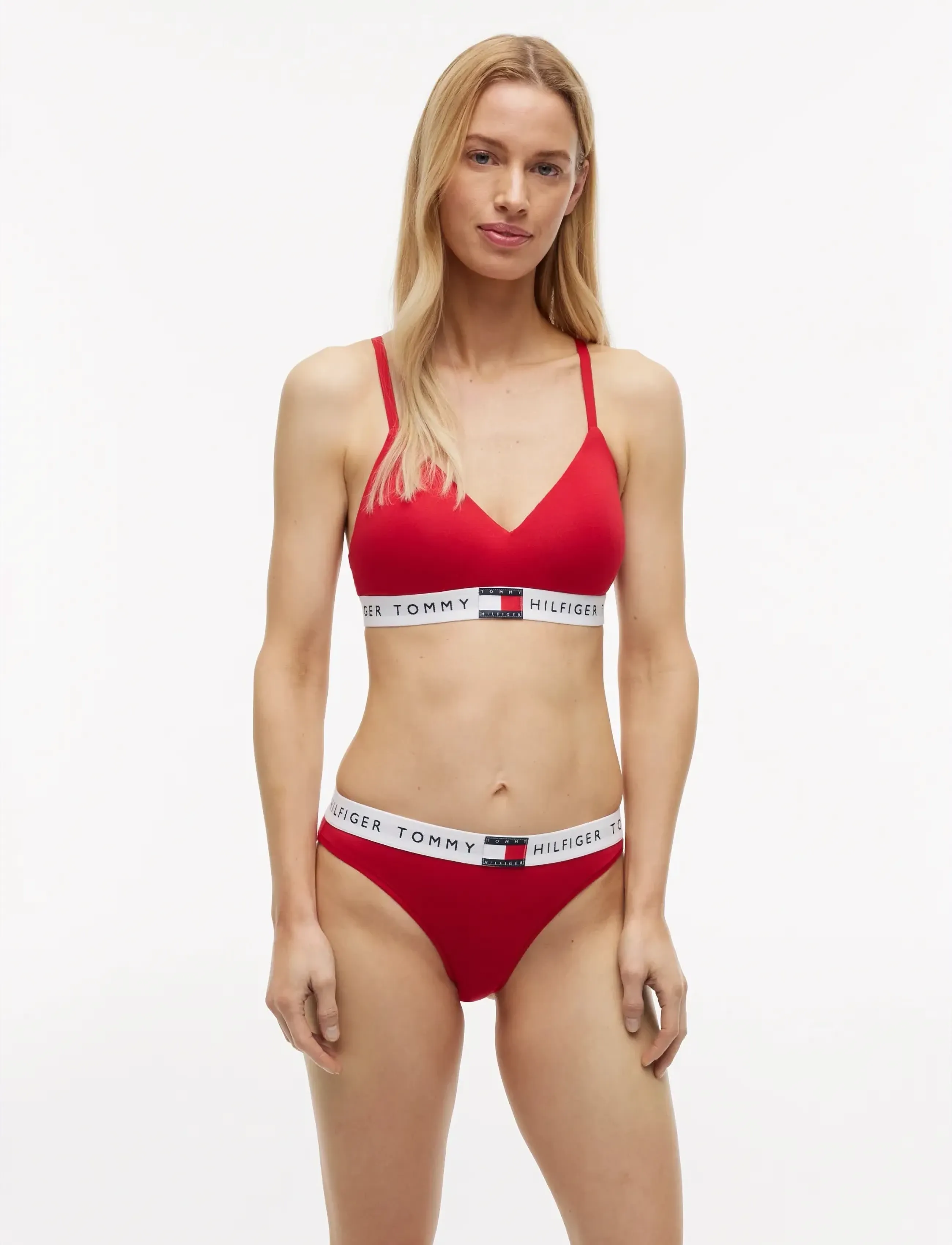 Tommy Hilfiger Bralette Lift, Kvinder, Løfte Bralette, Rød, Str: S