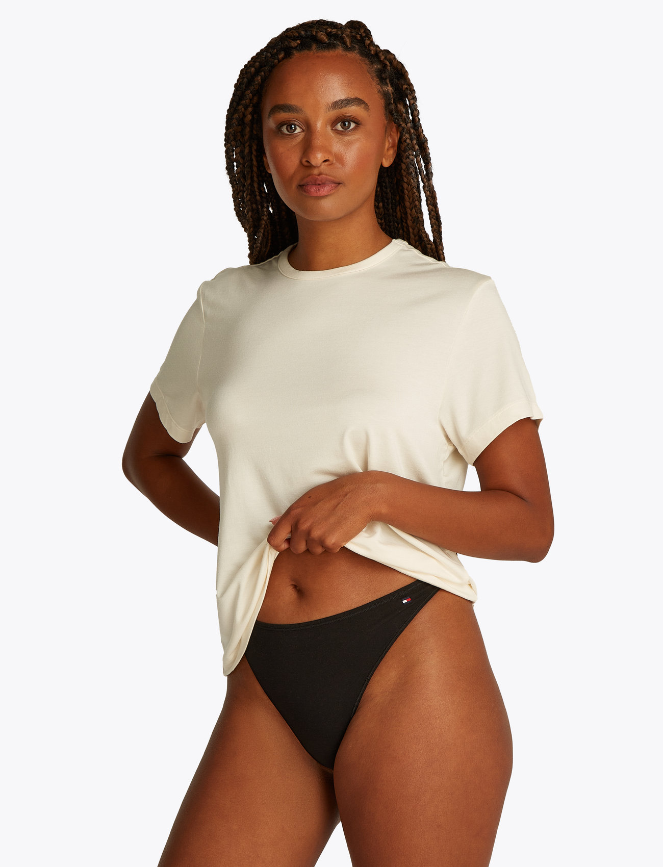 Tommy Hilfiger - 3 PACK DIPPED THONG  (EXT SIZE) - black/ black rib/ black - 3