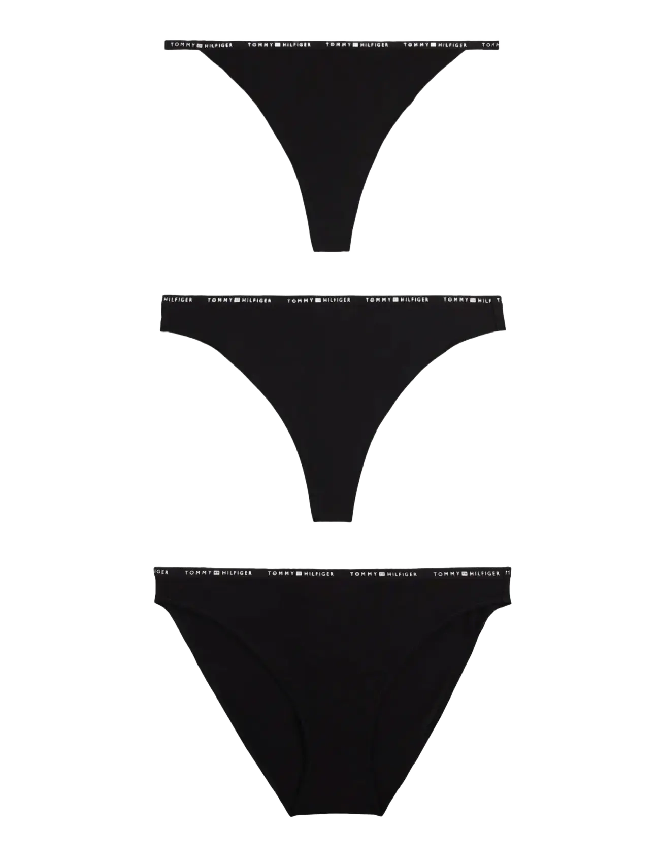 Tommy Hilfiger 3 PACK MULTI SHAPE BOTTOM - Unterwäsche - BLACK  BLACK  BLACK / black