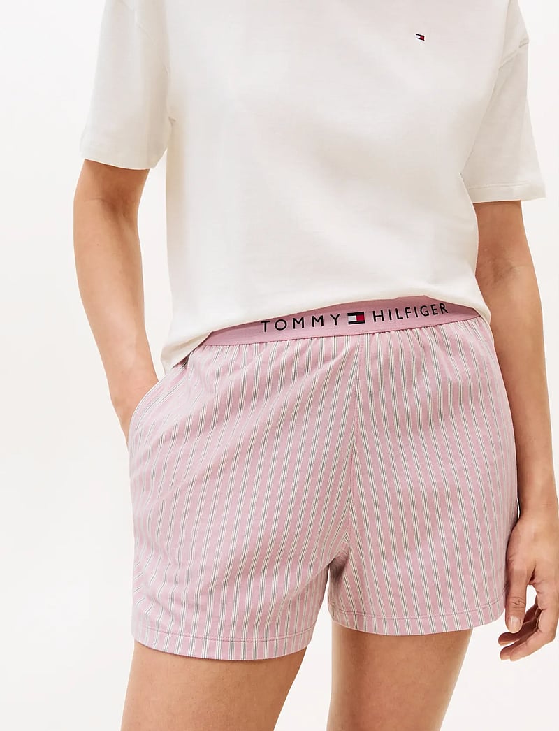 Tommy Hilfiger - SS PRT PJ SHORT SET (EXT. SIZE) - pyjamas - ivory sile stp mystic orchid - 3