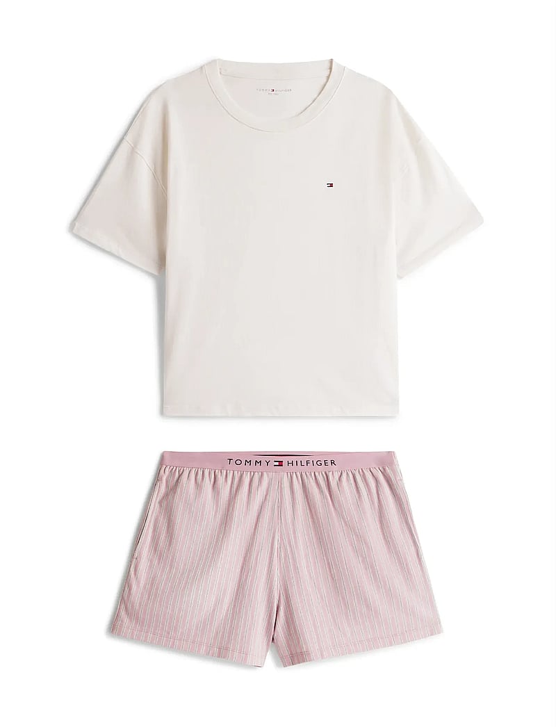 Tommy Hilfiger - SS PRT PJ SHORT SET (EXT. SIZE) - pyjamas - ivory sile stp mystic orchid - 5