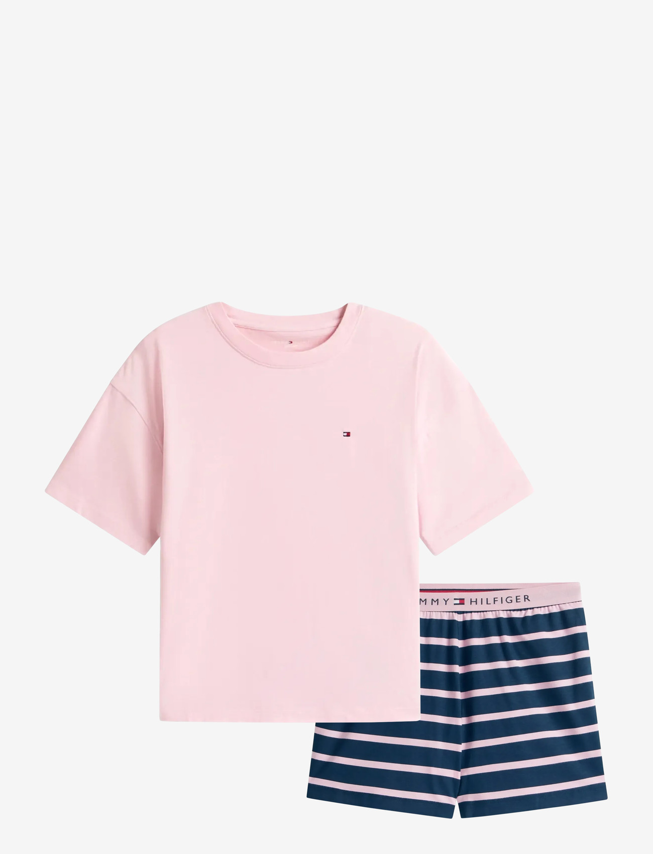 Tommy Hilfiger - SS PRT PJ SHORT SET (EXT. SIZES) - pižamos - bonita pink   breton navy - 1