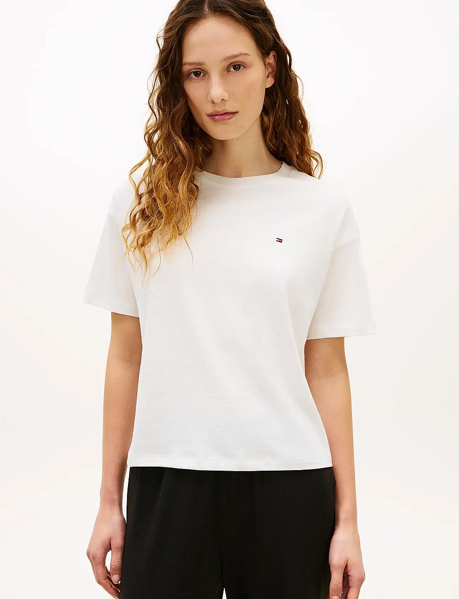 Tommy Hilfiger - SS JERSEY T-SHIRT - t-shirts - ivory - 0