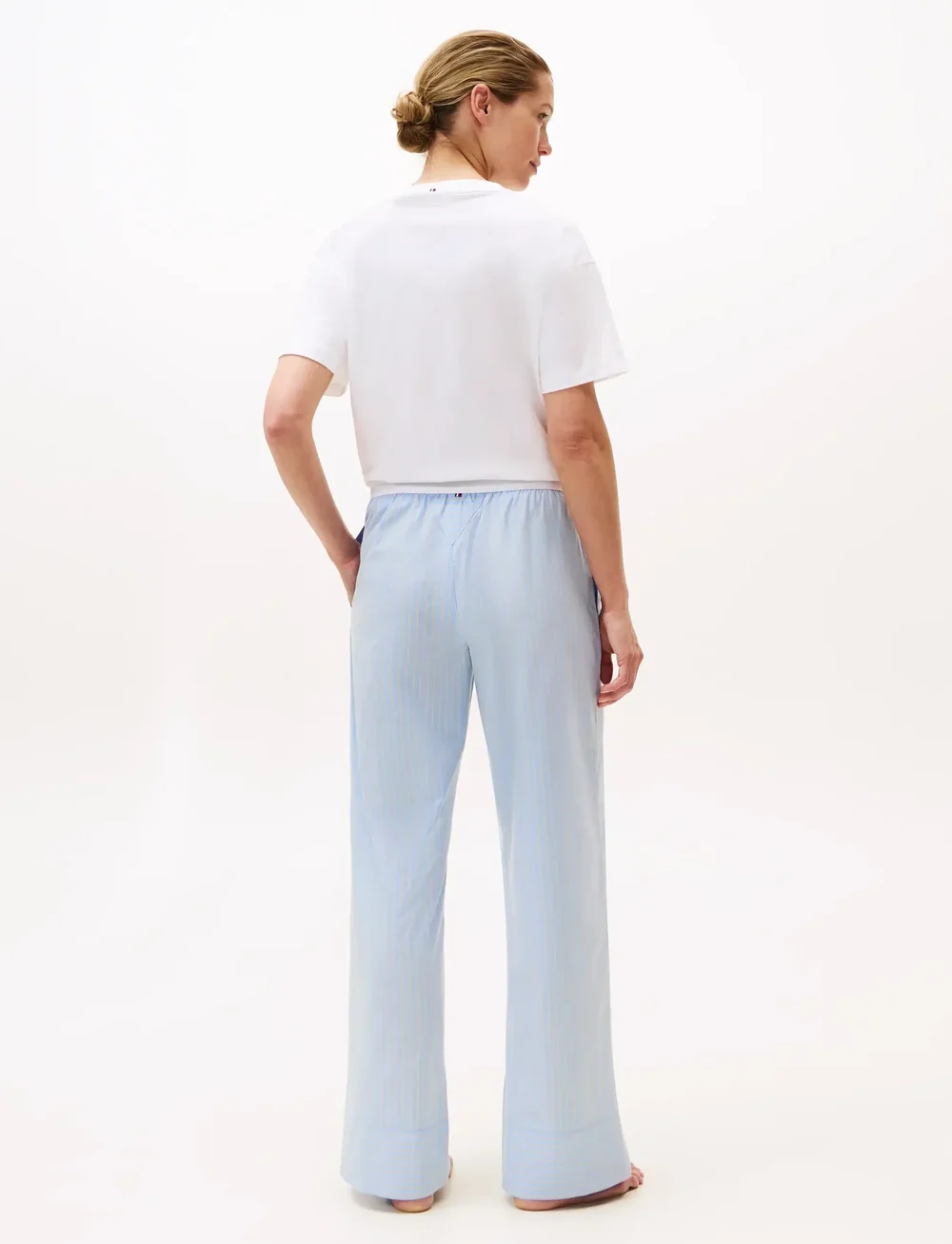 Tommy Hilfiger - STRIPE POPLIN PANTS (EXT.SIZES) - pyjamasbyxor - sile stp vessel blue - 2