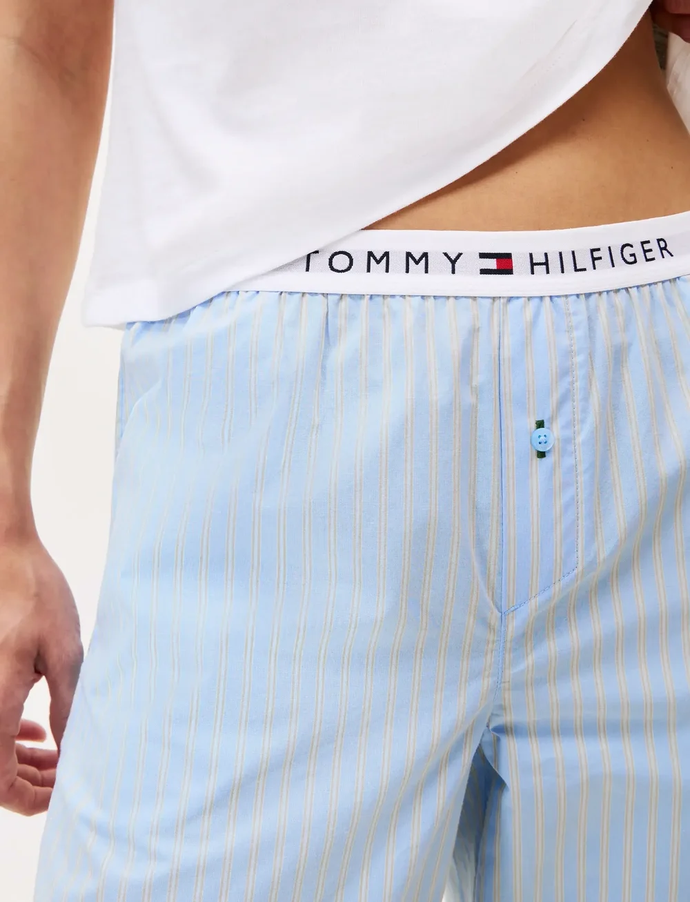 Tommy Hilfiger - STRIPE POPLIN PANTS (EXT.SIZES) - pyjamasbyxor - sile stp vessel blue - 3