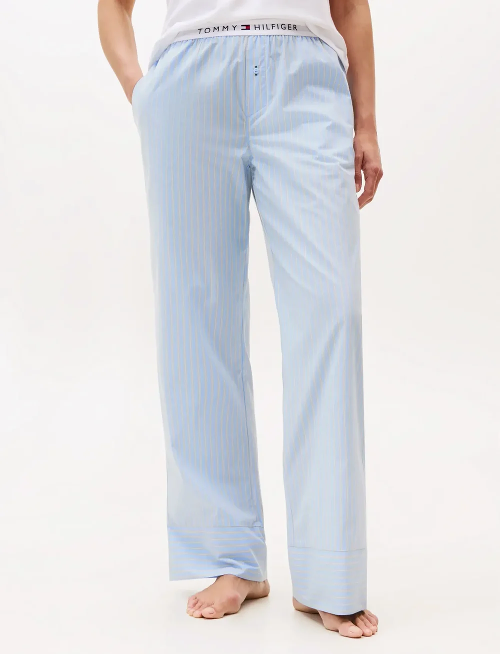 Tommy Hilfiger - STRIPE POPLIN PANTS (EXT.SIZES) - pyjamasbyxor - sile stp vessel blue - 4