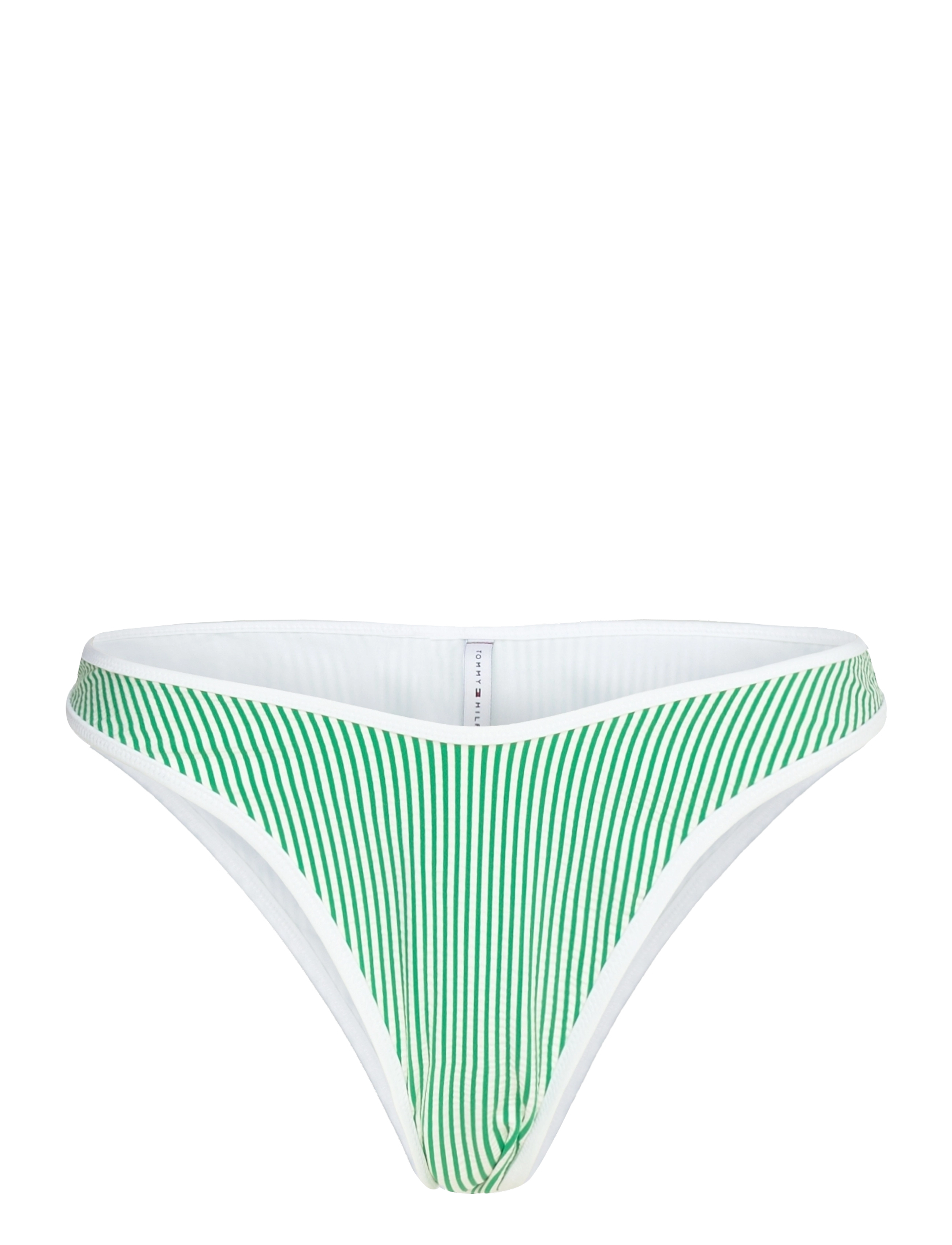 Tommy Hilfiger HIGH LEG CHEEKY - Bademode - SEERSUCKER RADIANT GREEN/ WHITE / green