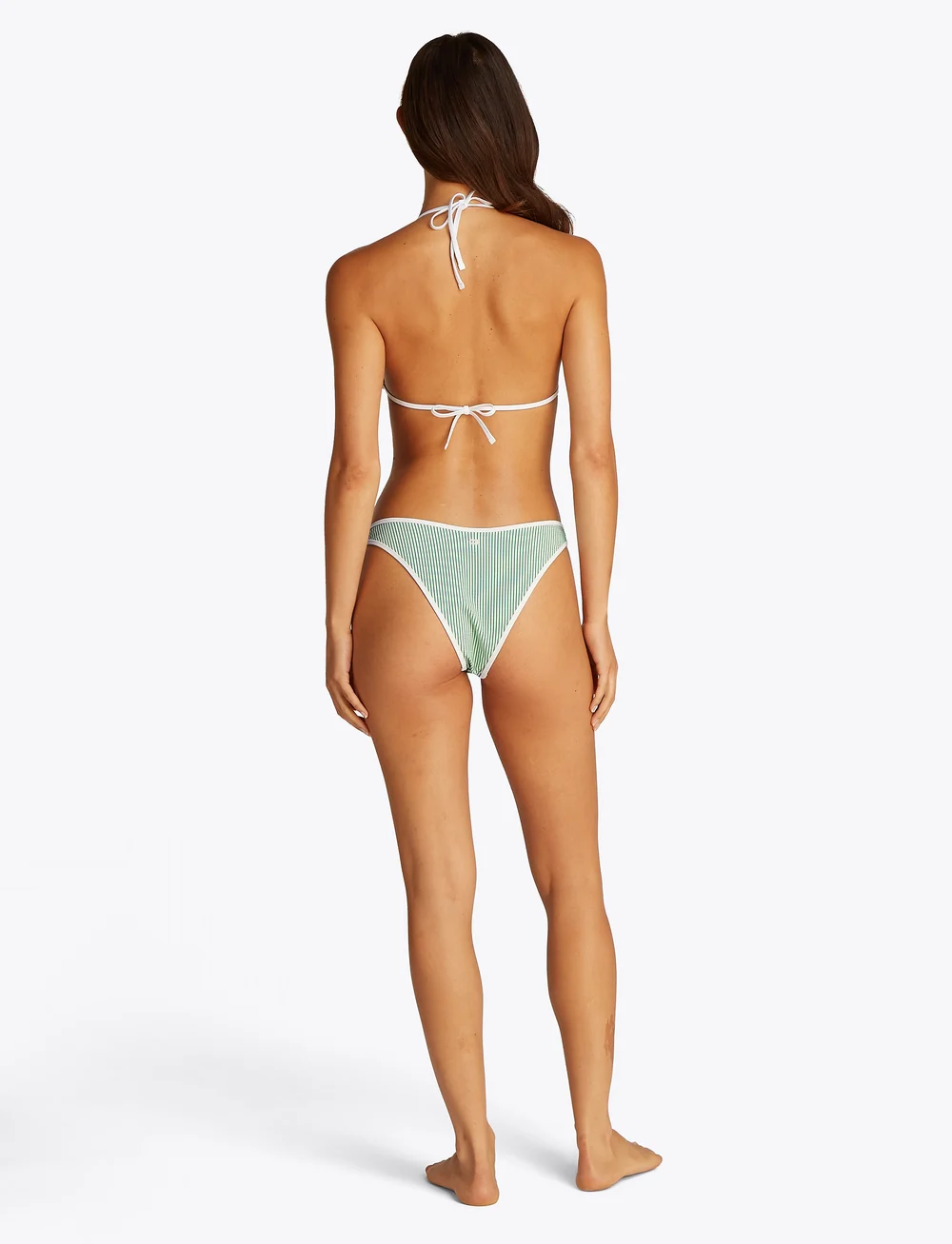 Tommy Hilfiger - HIGH LEG CHEEKY - bikinihousut - seersucker radiant green/ white - 3