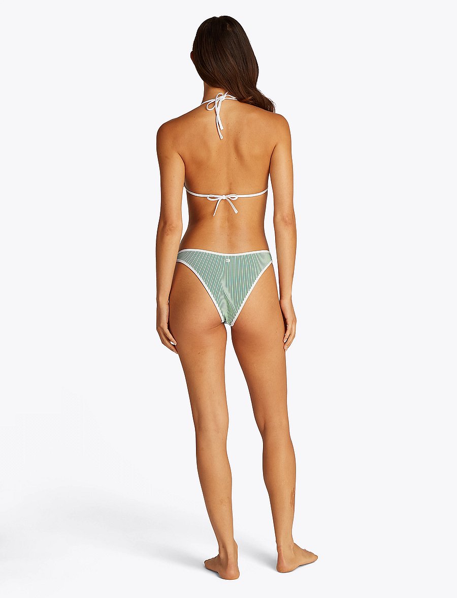 Tommy Hilfiger - HIGH LEG CHEEKY - brazilian bikinier - seersucker radiant green/ white - 3