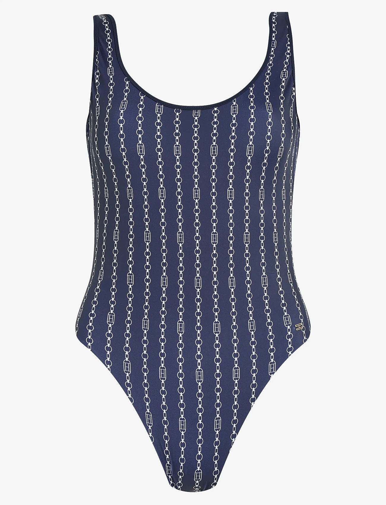 Tommy Hilfiger - ONE PIECE PRINT (EXT) - kostiumy kąpielowe - flag chain dark night navy - 1