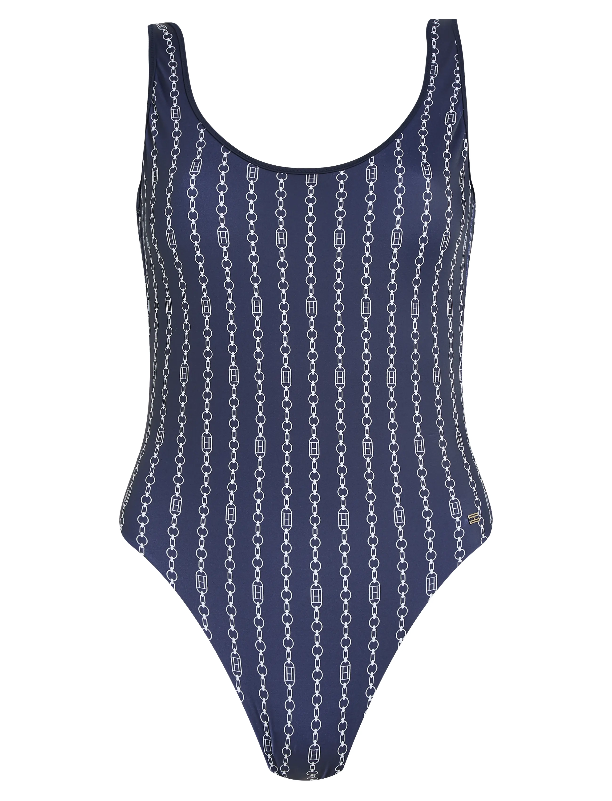 Tommy Hilfiger ONE PIECE PRINT (EXT) - Bademode - FLAG CHAIN DARK NIGHT NAVY / multi