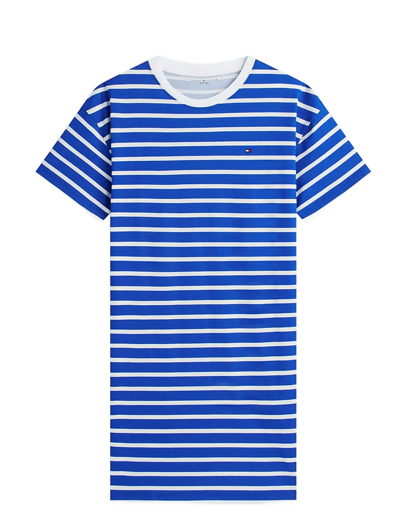 Tommy Hilfiger - STRIPE SS T-SHIRT DRESS - Öösärgid - blue orbit breton stripe - 1