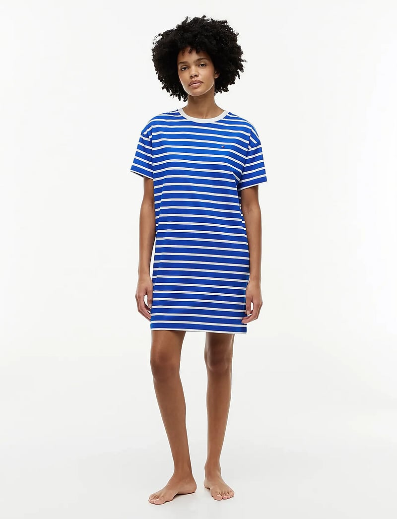 Tommy Hilfiger - STRIPE SS T-SHIRT DRESS - Öösärgid - blue orbit breton stripe - 0