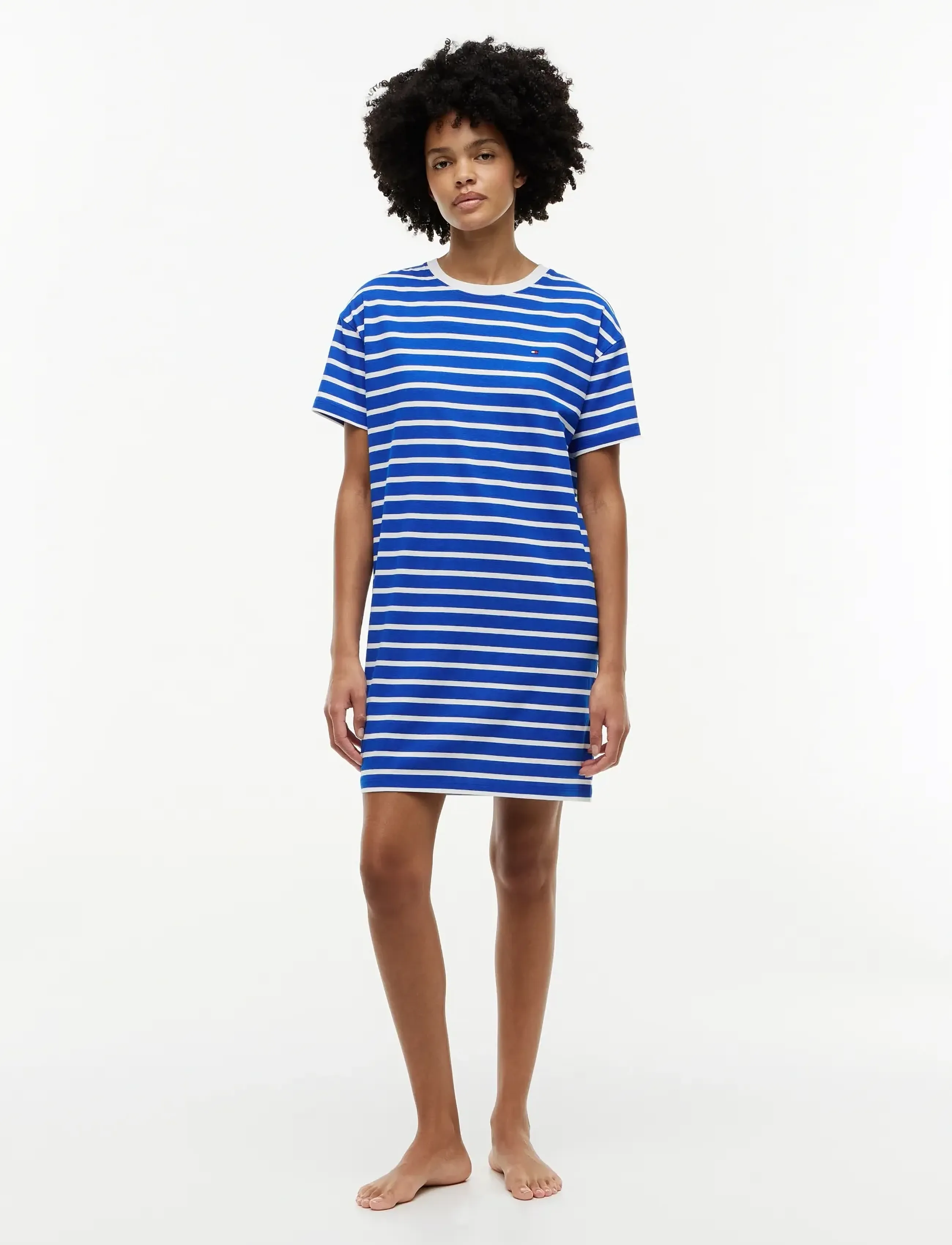 Tommy Hilfiger STRIPE SS T-SHIRT DRESS - Nachtwäsche - BLUE ORBIT BRETON STRIPE / blue