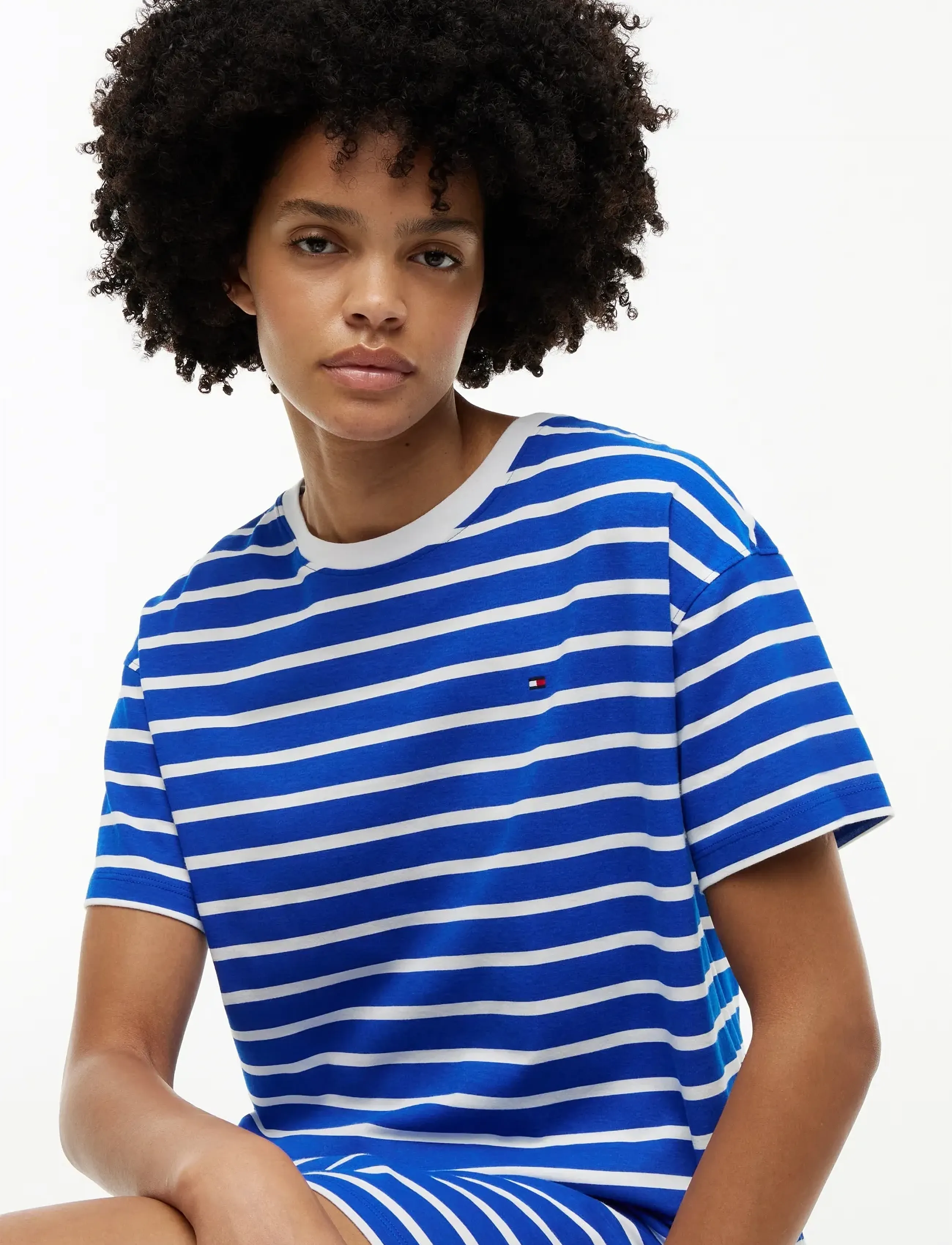 Tommy Hilfiger - STRIPE SS T-SHIRT DRESS - chemises de nuit - blue orbit breton stripe - 2