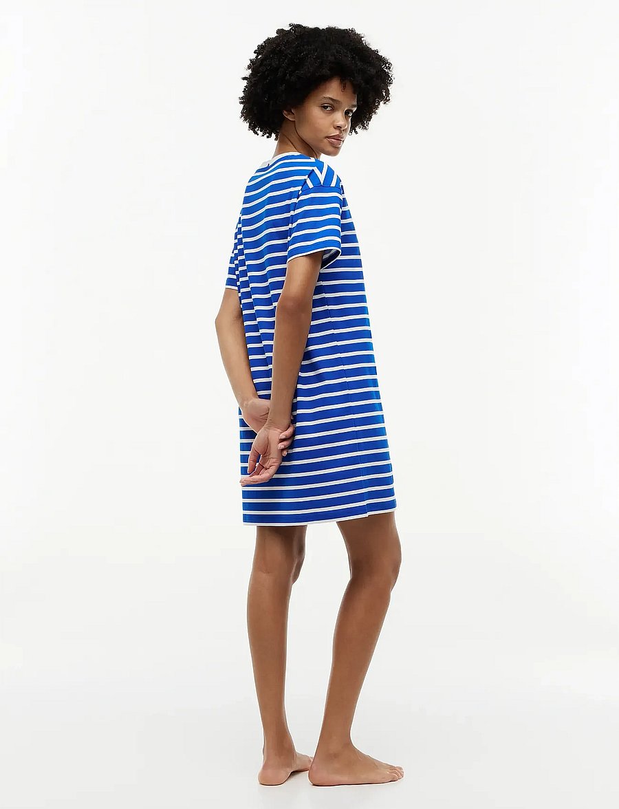 Tommy Hilfiger - STRIPE SS T-SHIRT DRESS - chemises de nuit - blue orbit breton stripe - 4