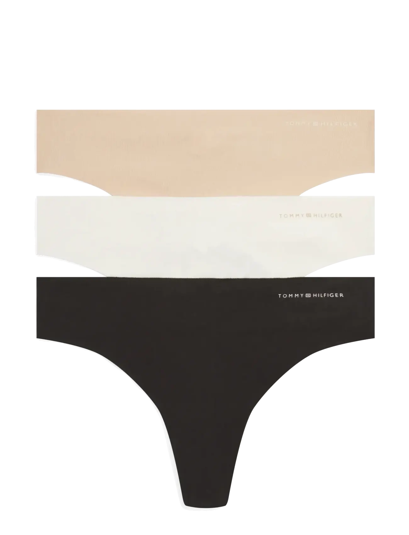Tommy Hilfiger 3 PACK COTTON THONG - Seamless trusser - IVORY MISTY BLUSH BLACK / multi