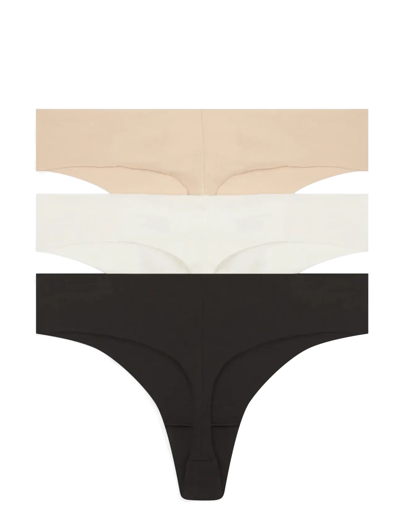 Tommy Hilfiger - 3 PACK COTTON THONG - nahtlose slips - ivory misty blush black - 2