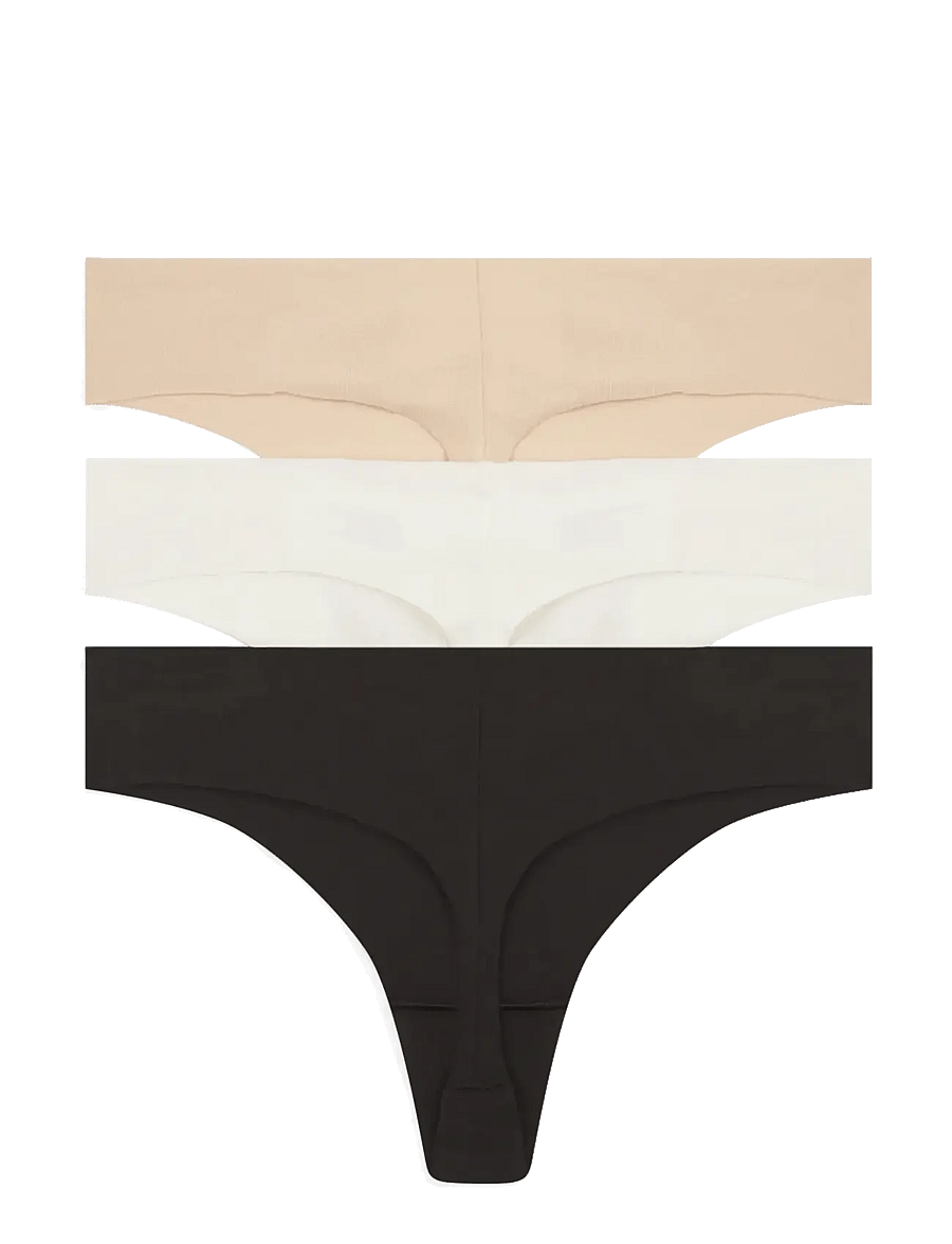 Tommy Hilfiger - 3 PACK COTTON THONG - seamless trosor - ivory misty blush black - 2