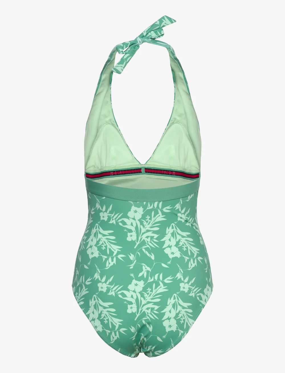 Tommy Hilfiger - HALTER ONE PIECE RP PRINT - badeanzüge - floral tropic aop fort green - 2