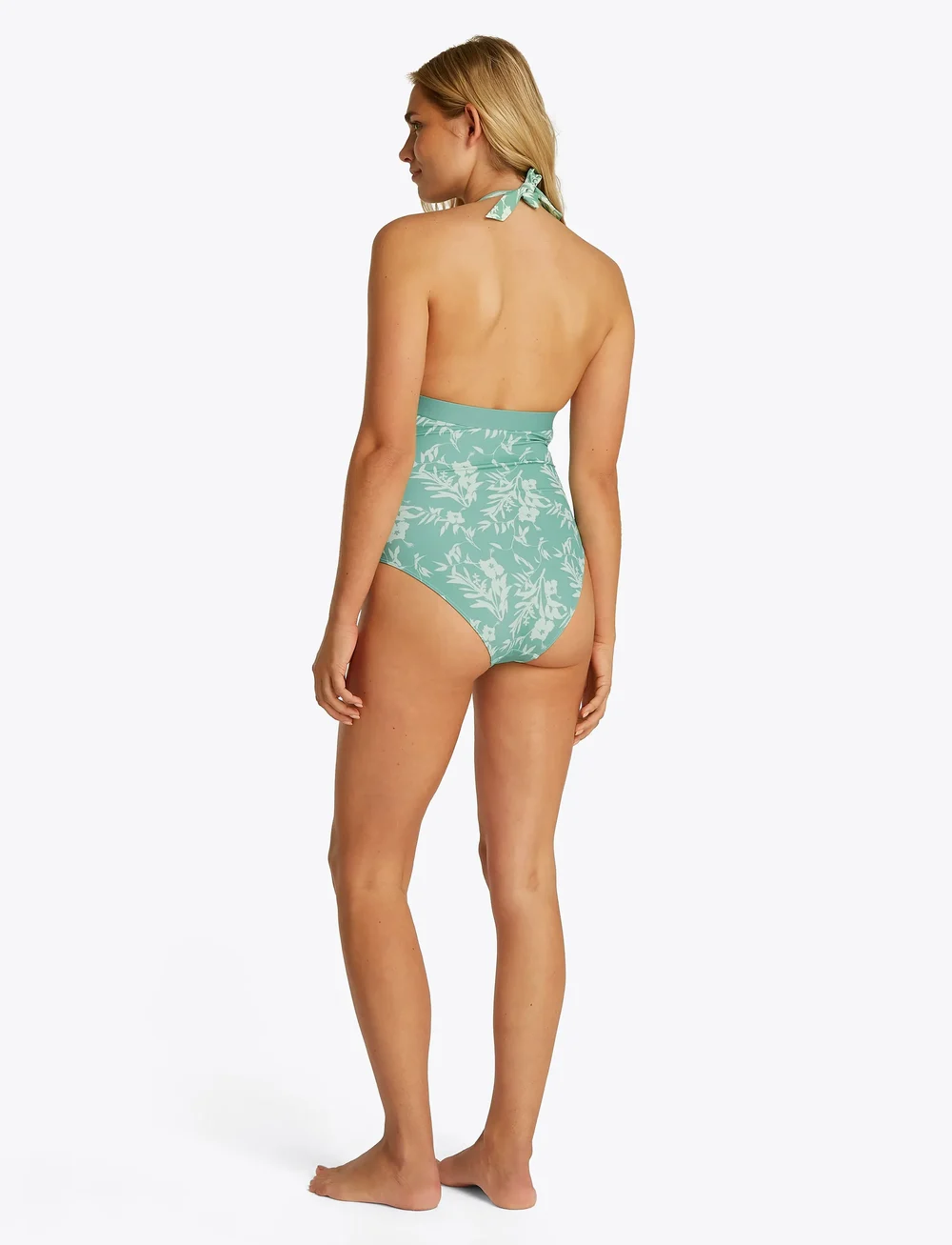 Tommy Hilfiger - HALTER ONE PIECE RP PRINT - badeanzüge - floral tropic aop fort green - 3