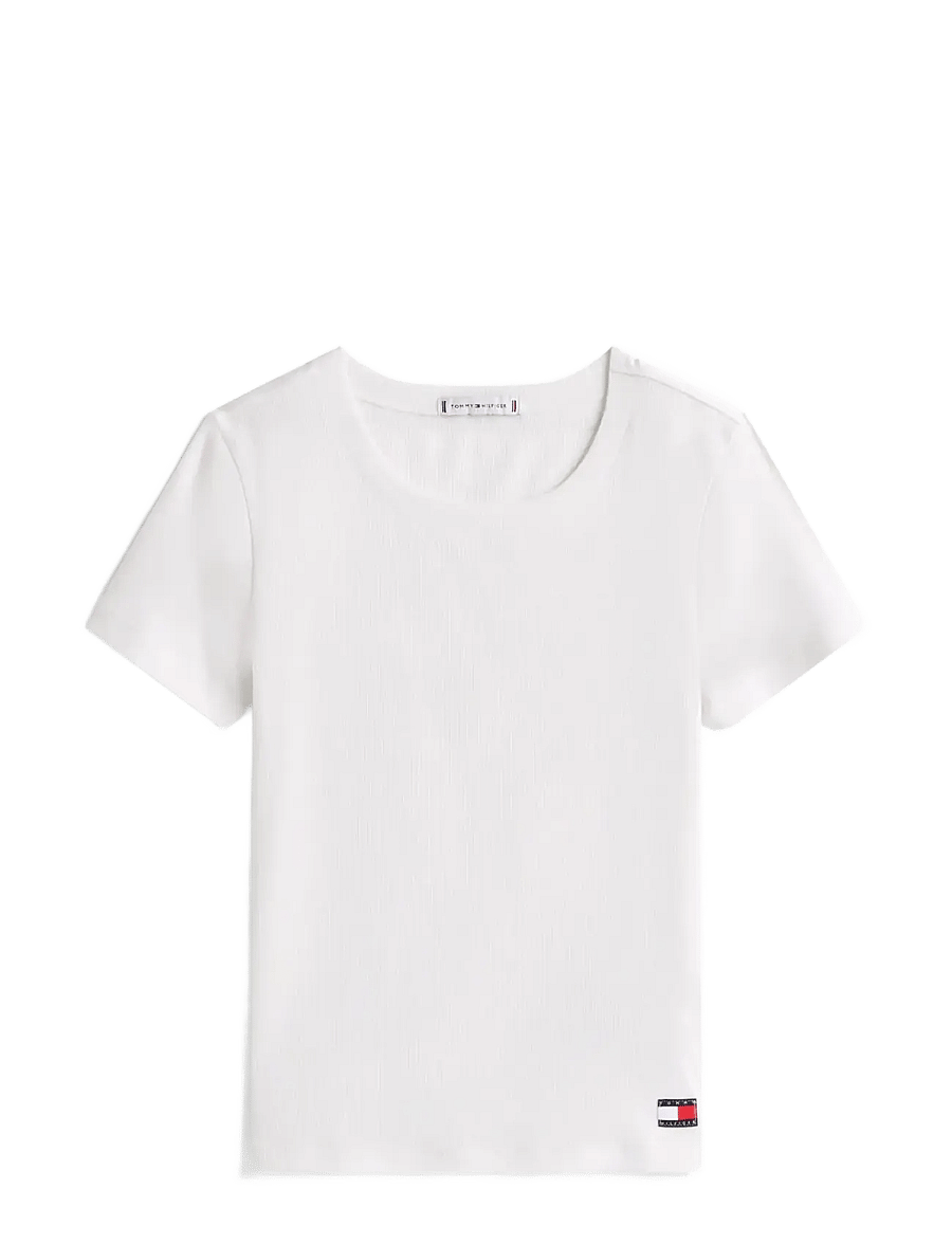 Tommy Hilfiger - SS RIB T-SHIRT - ecru - 1