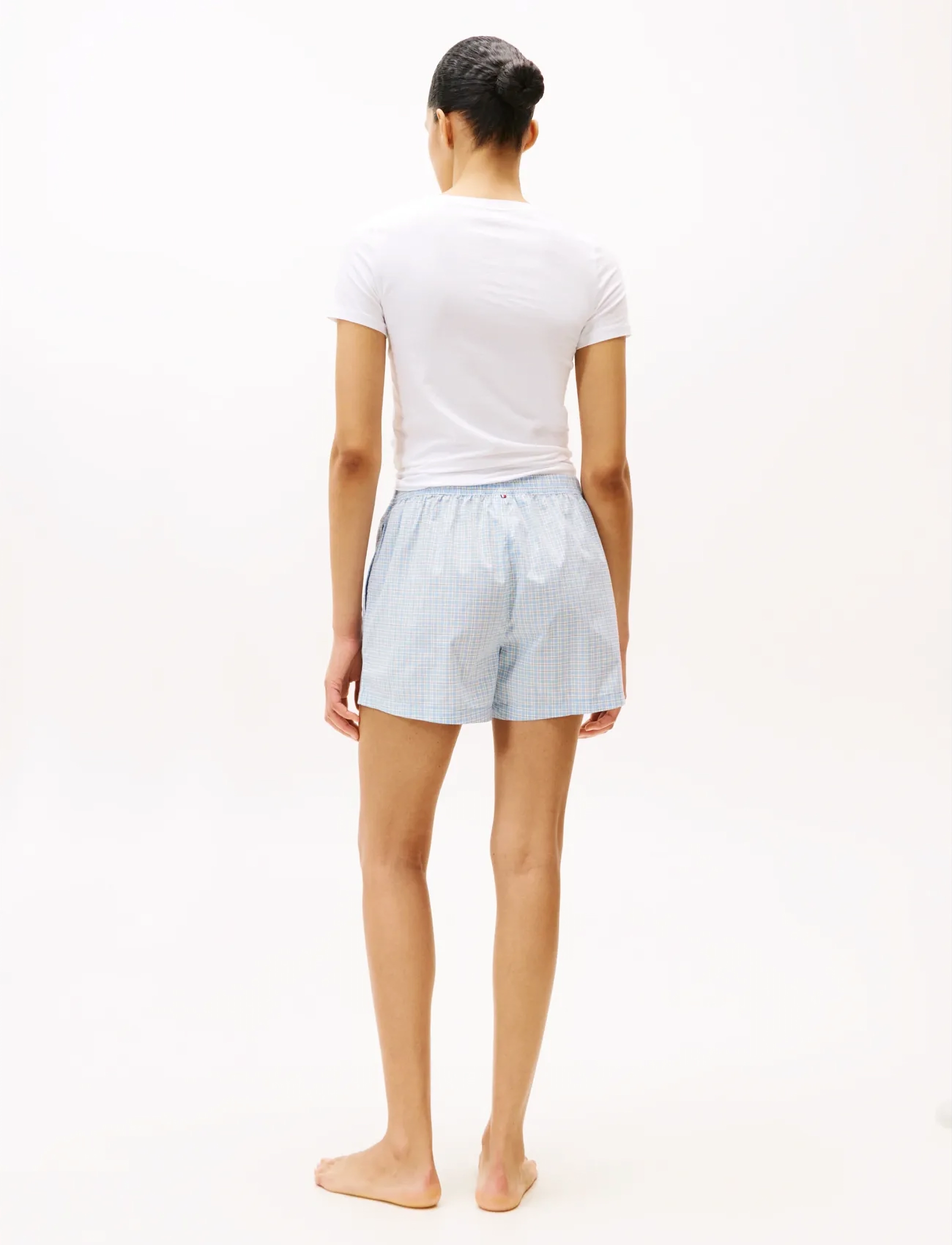 Tommy Hilfiger - PLAID PRT POPLIN SHORTS - pantyhose - mini plaid cloudy blue - 2