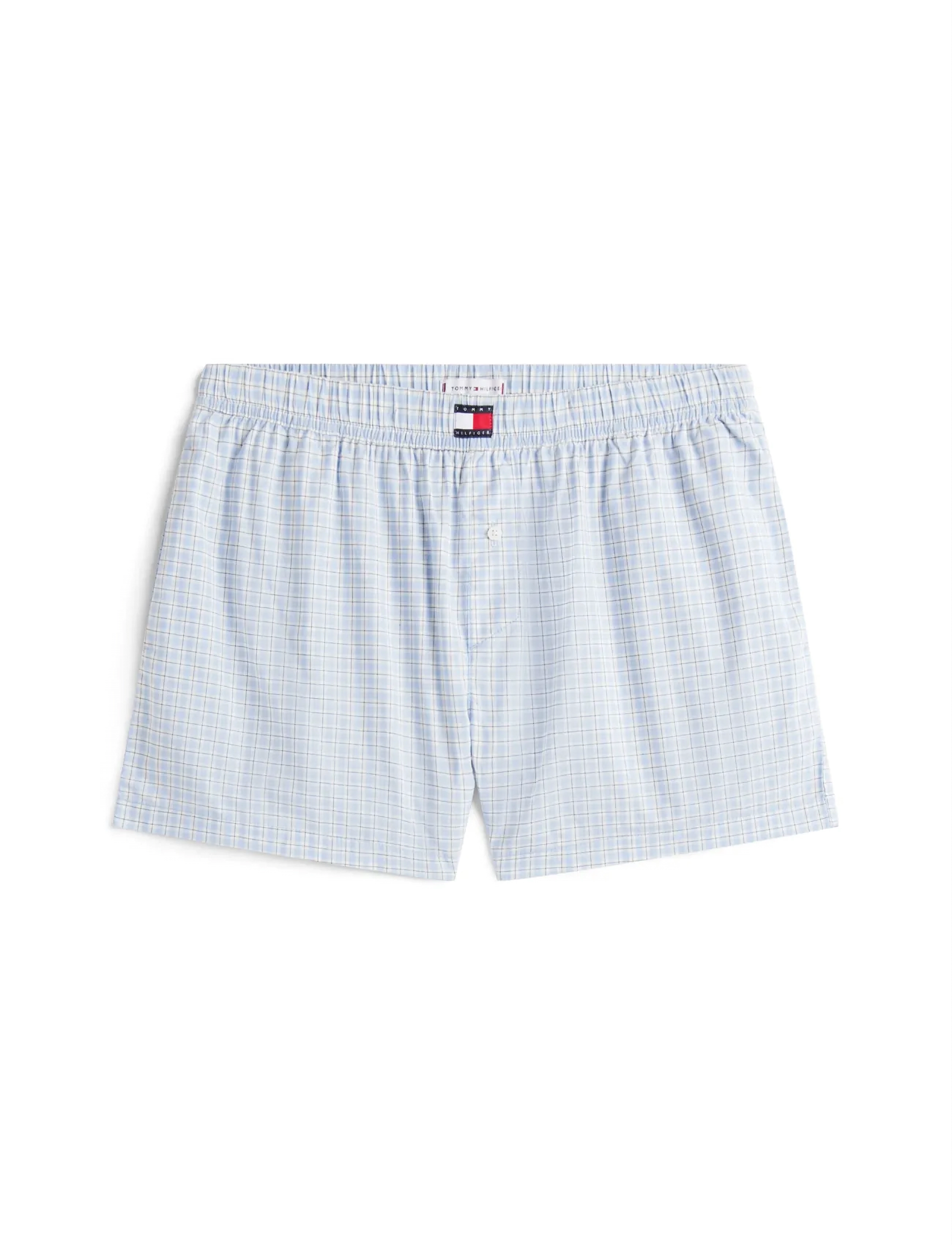 Tommy Hilfiger - PLAID PRT POPLIN SHORTS - pantyhose - mini plaid cloudy blue - 4