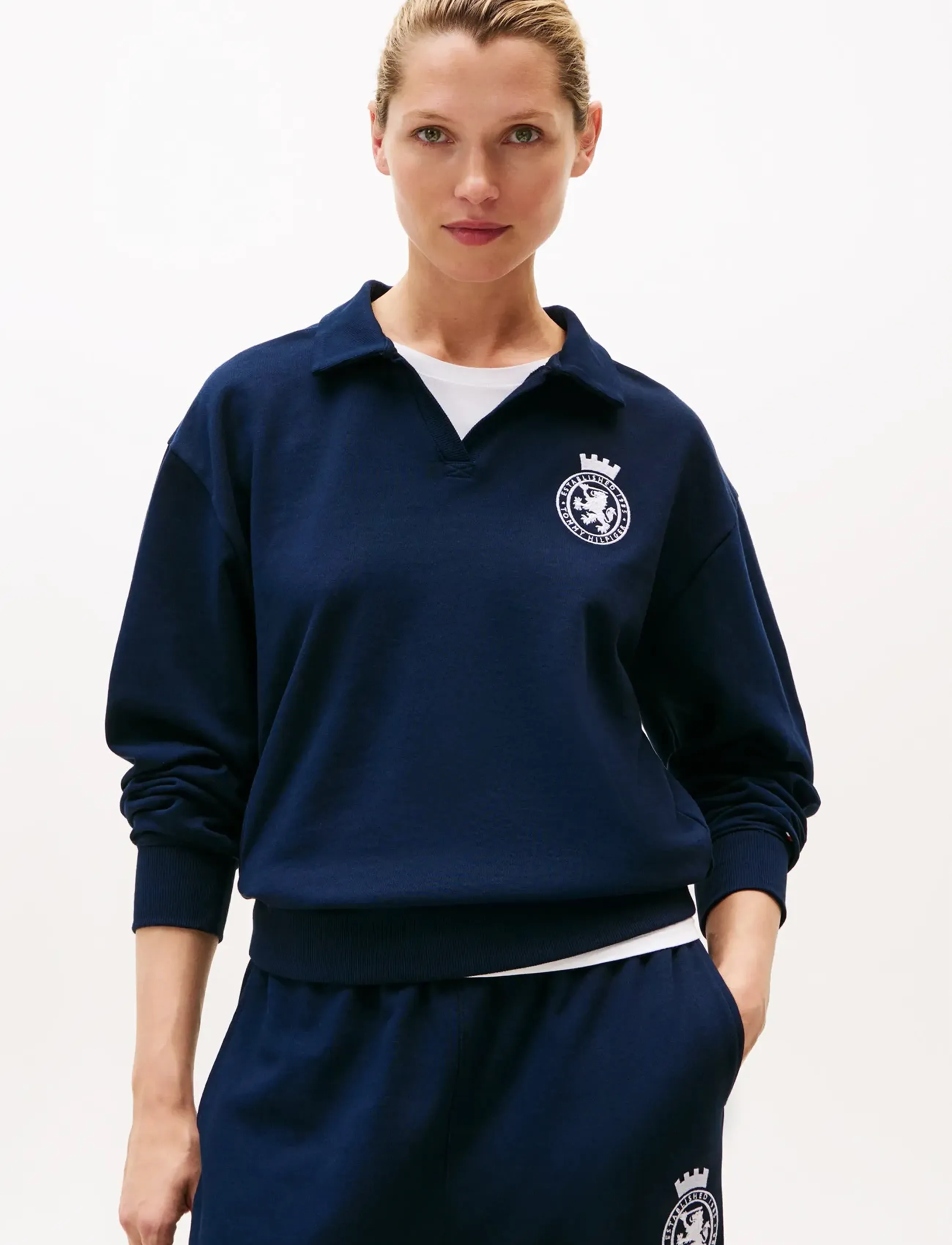 Tommy Hilfiger Sweater, Kvinder, Polo Sweater, Navy, Str: S