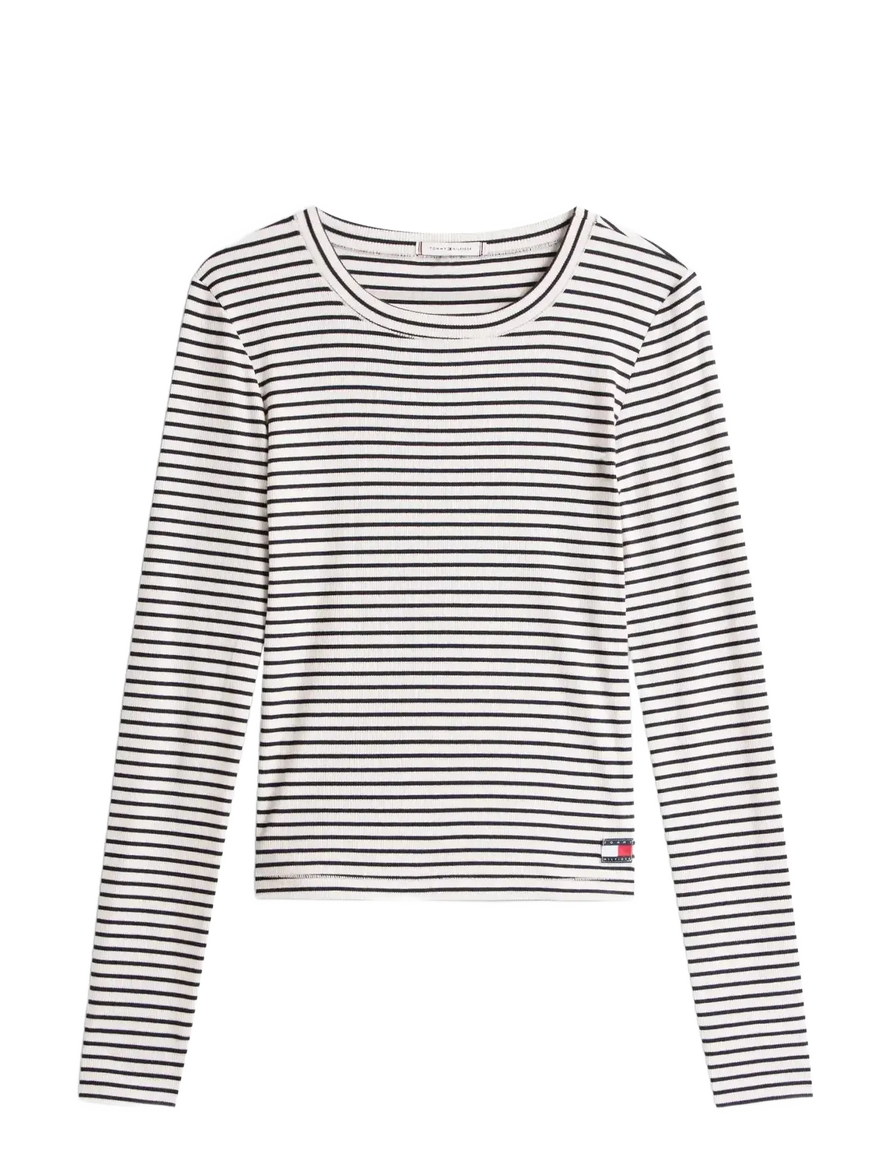 TOMMY HILFIGER Print Ls Rib T-Shirt Patterned - S - Damen